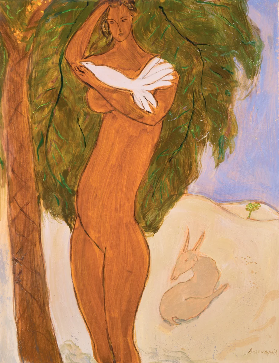 As svelte as a basket, Oil on paper on board, 26 x 20 in