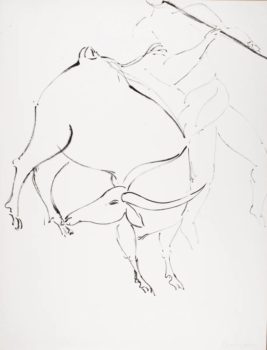 My beloved has come down to the garden to graze his flock, Ink drawing, 26 x 20 in