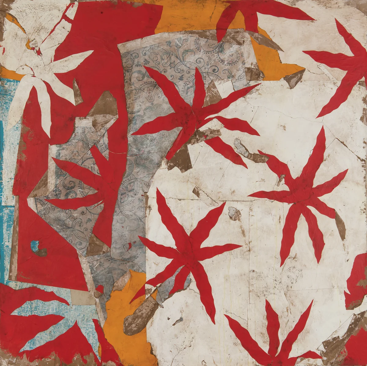 SOLD Composition mouvementée, Mixed media on canvas, 59 x 59 inches, 2017