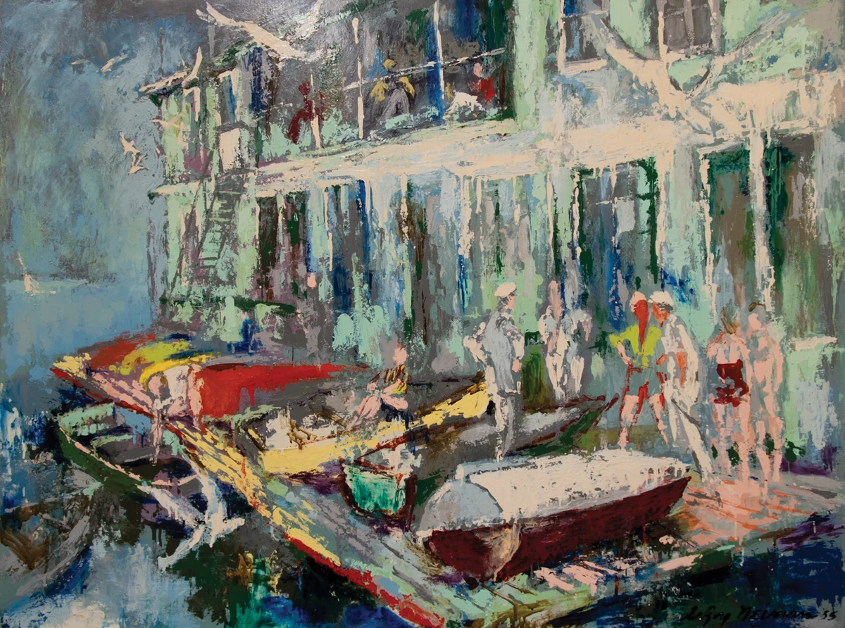 Belmont Harbor, acrylic and enamel on board, 36 x 48 in., 1955