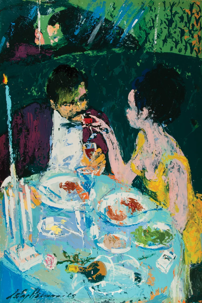 Couple in Booth, acrylic and enamel on board, 24 x 36 in., 1965