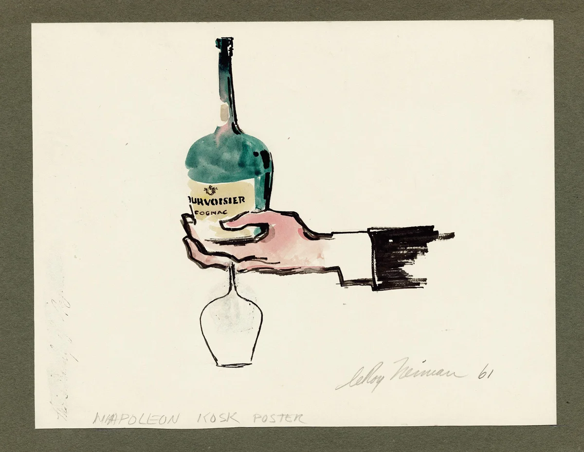 SOLD Courvoisier, mixed media on paper, 83/4 X 11 1/2 in., 1961