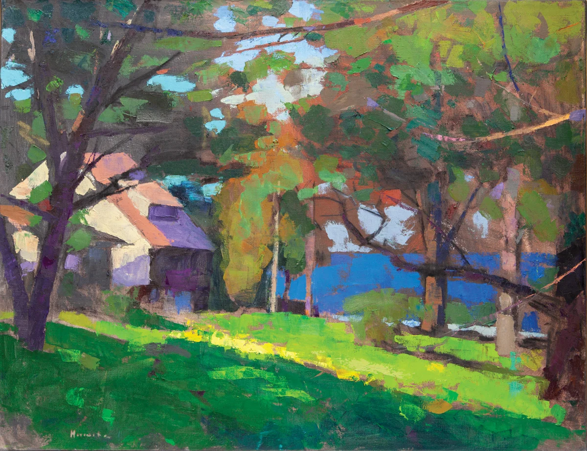 Backyard by the Sea, oil on canvas, 35 x 46 in. 