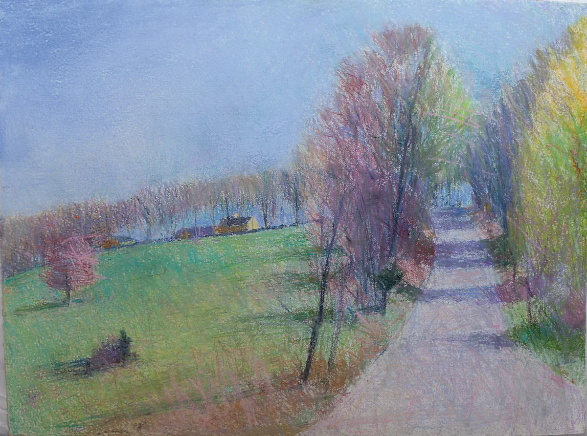 Bedford Path, pastel on paper, 30 x 40 in. 