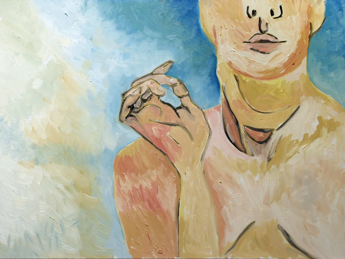 SOLD Self of the Party, oil on canvas, 23 1/2 x 31 1/2 in. (60 x80 cm), 1.1.2018