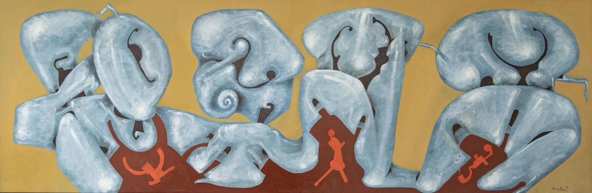 Tutti, oil on canvas, 26 x 78.5 in. (65 x 200 cm), 2018