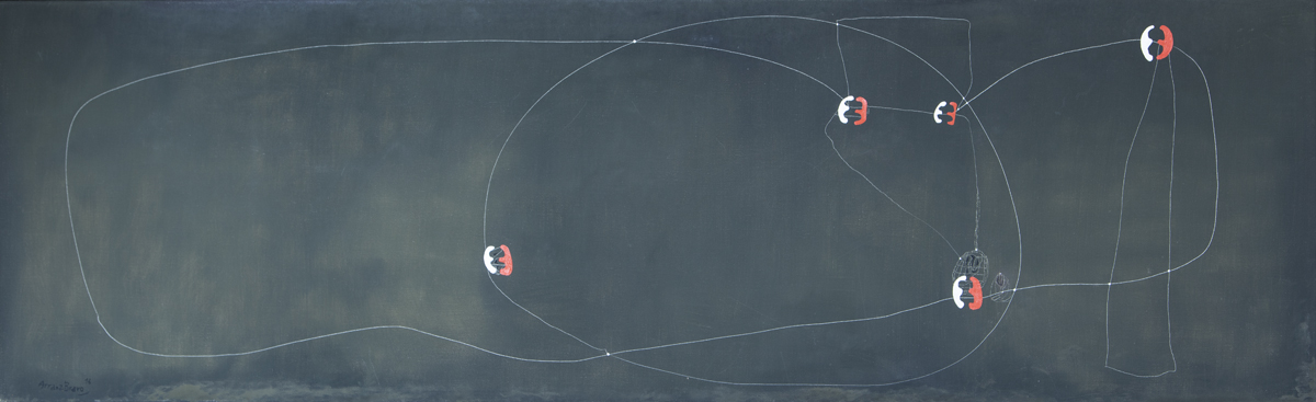 Dancing poets, oil on canvas, 23.6 x 76.7 in. (60 x 195 cm), 2016