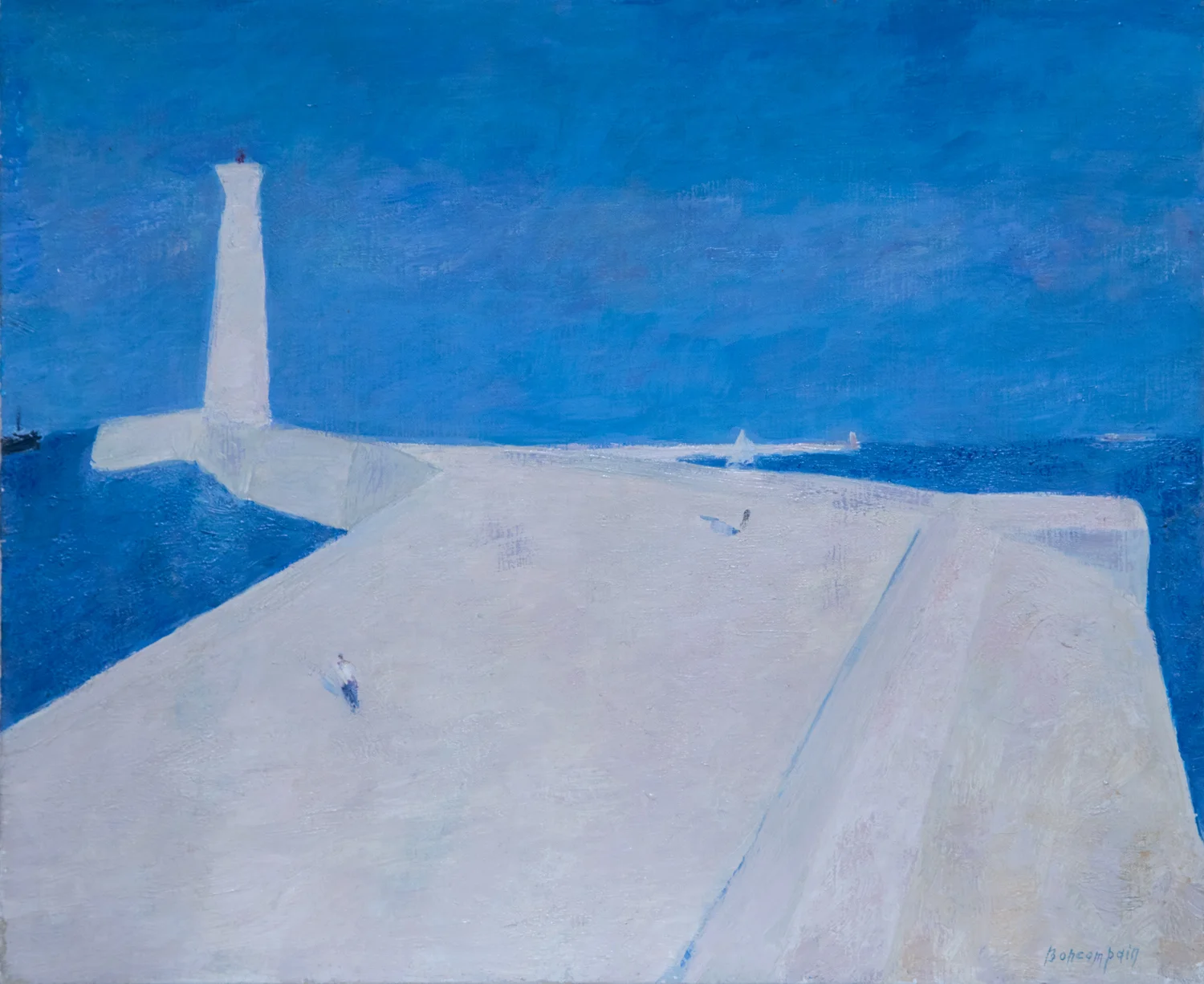 La Jetée, oil on canvas, 15 x 18 in. (38 x 46 cm), 1986