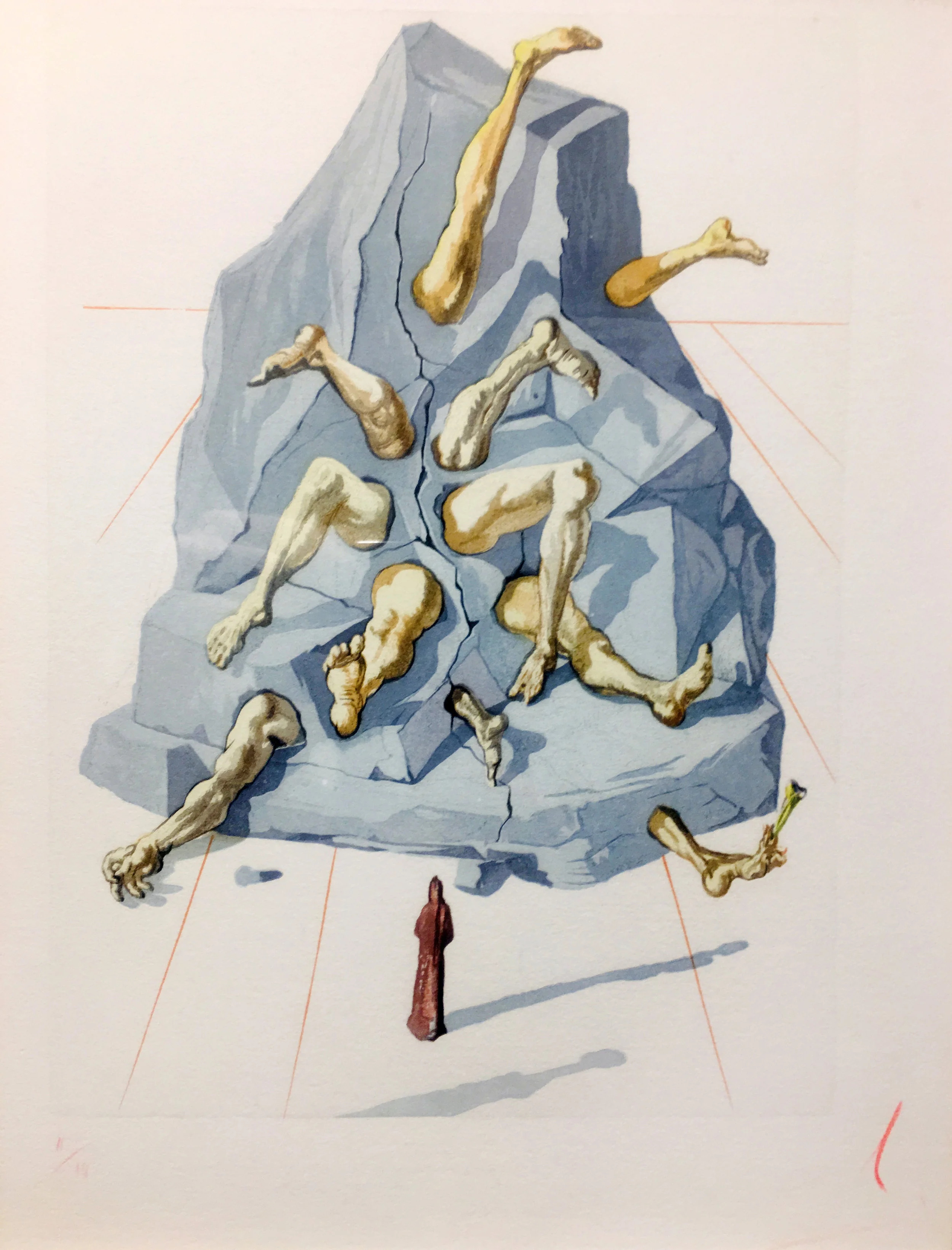 Divine Comedy: Hell Canto 19- Les Simoniaques, woodcut, 13 X 10.2, signed II/III, 1960, M.L. 1057
