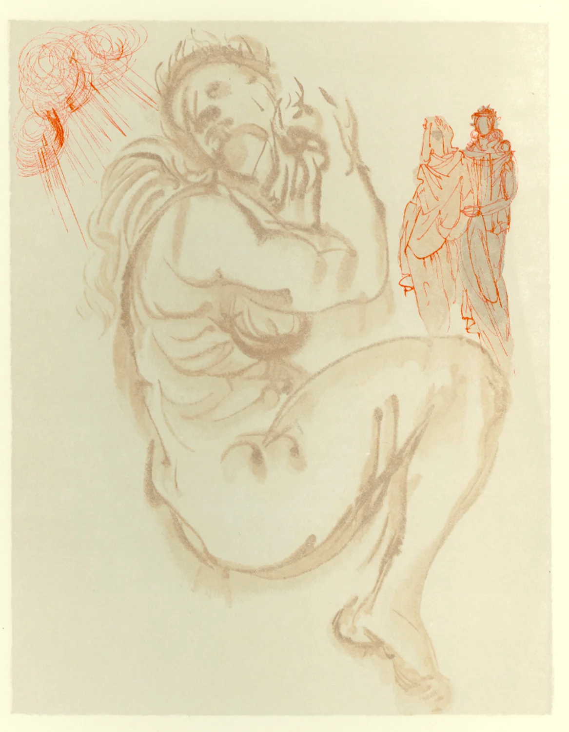 Divine Comedy: Purgatory Canto 19- Le Songe de Dante, woodcut, 13 X 10.2, signed E.A., 1960, ML 1091