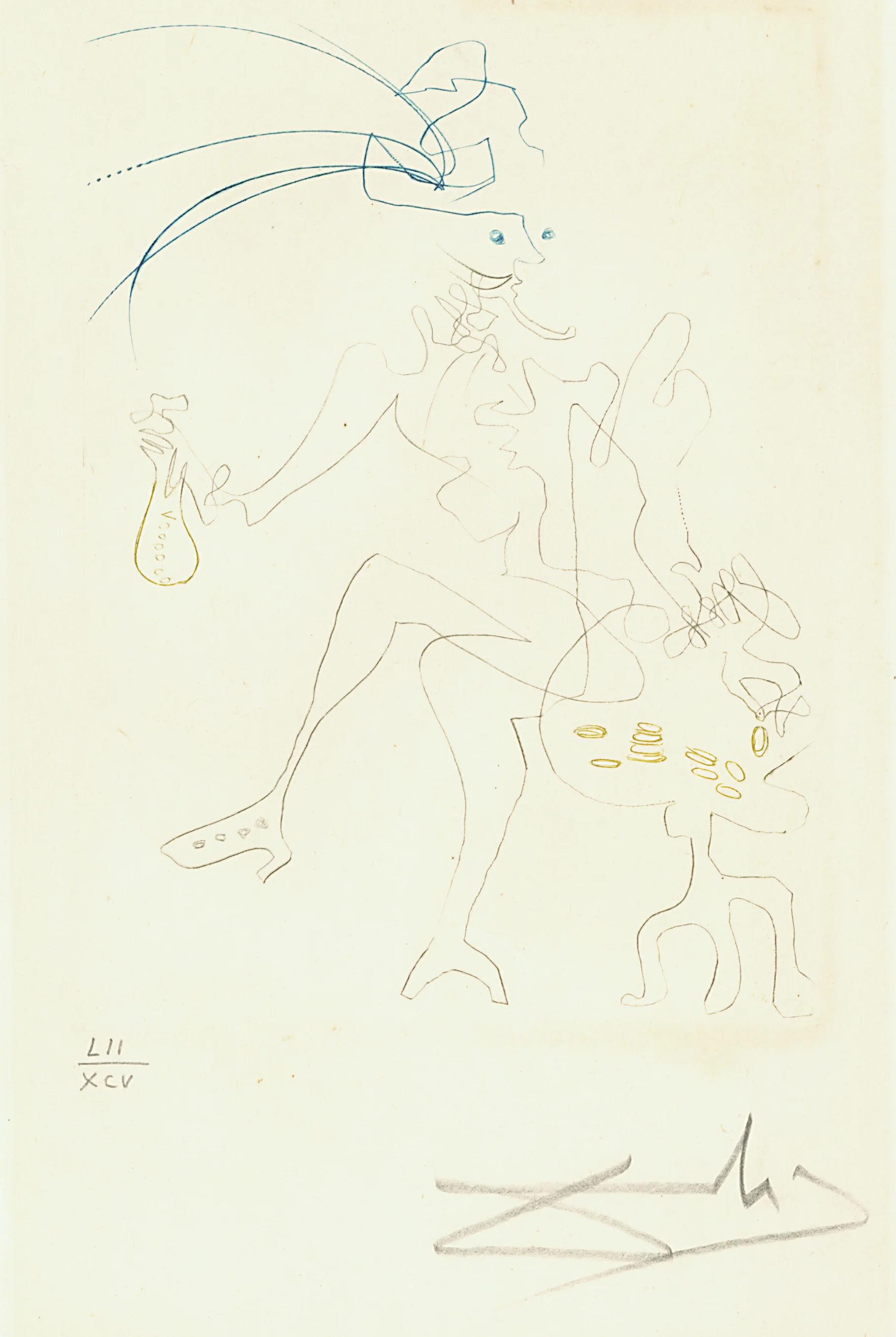 Shakespeare I: The Merchante of Venice, drypoint etching, 7 x 5, signed LII/XCV, 1968, ML 271