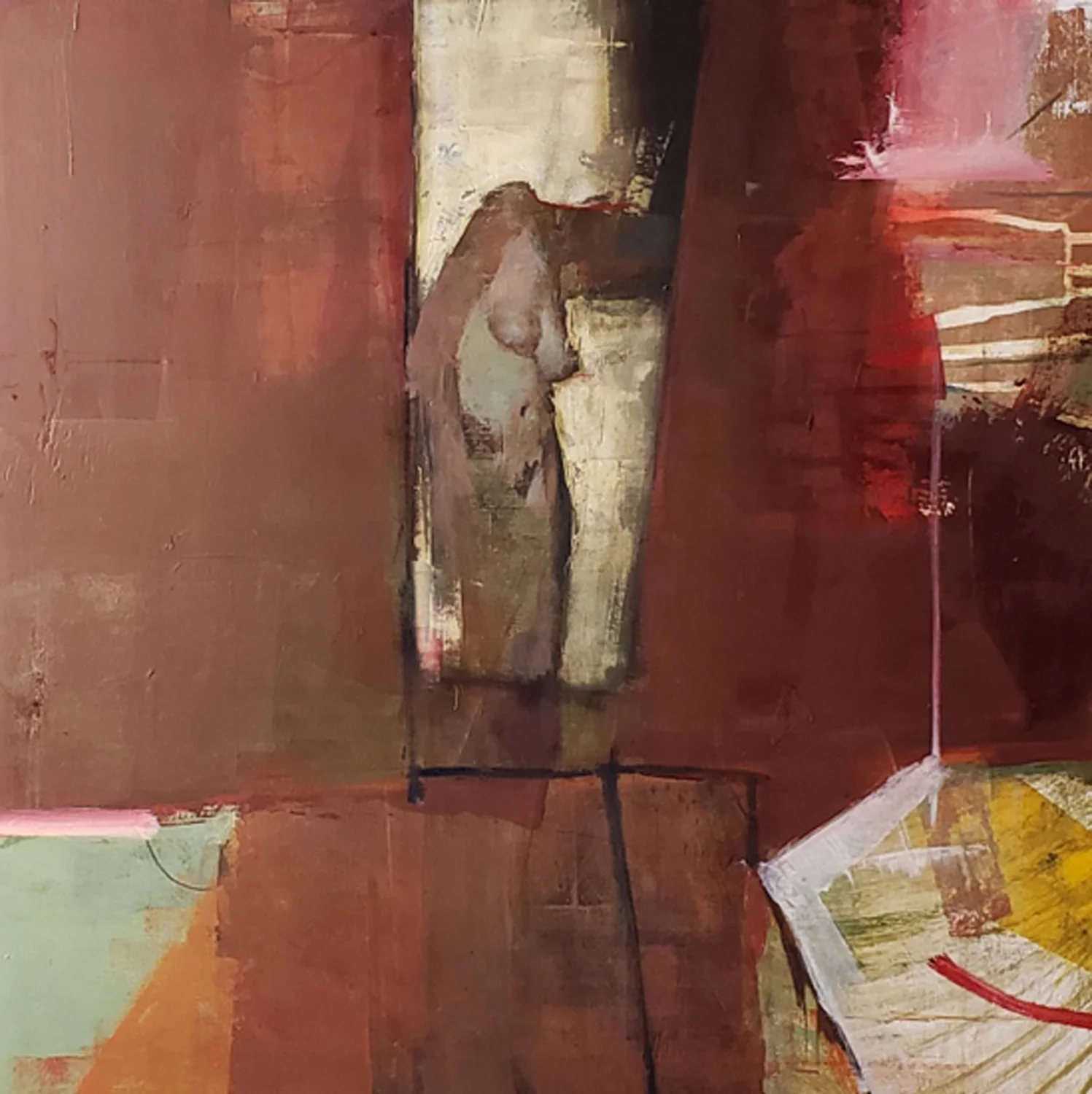Martin Campos: Wedge, Oil on Cradled Panel, 24x24 in.
