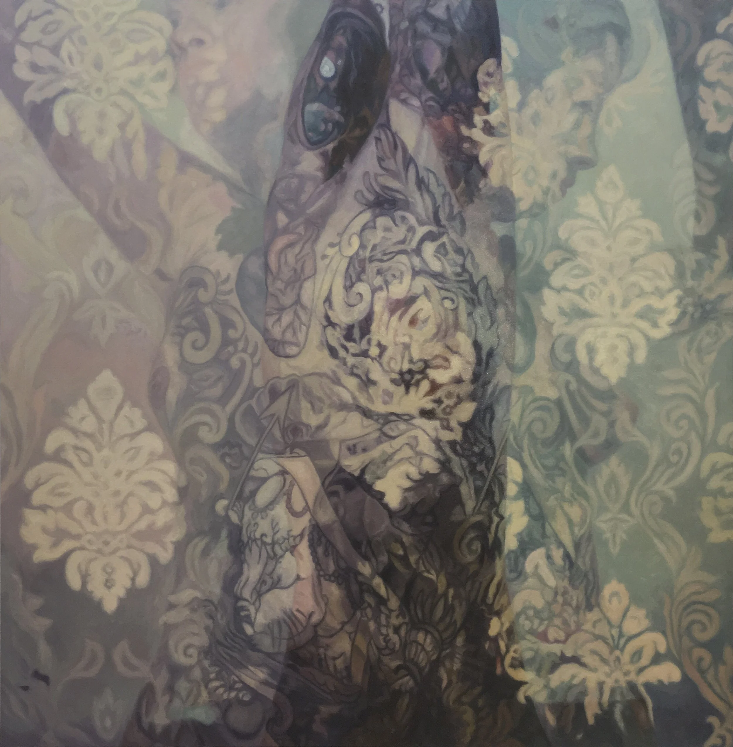 Sullivan Giles: I Carry your Heart/I carry it in My Heart, Oil on Canvas, 60x60 in., 2019
