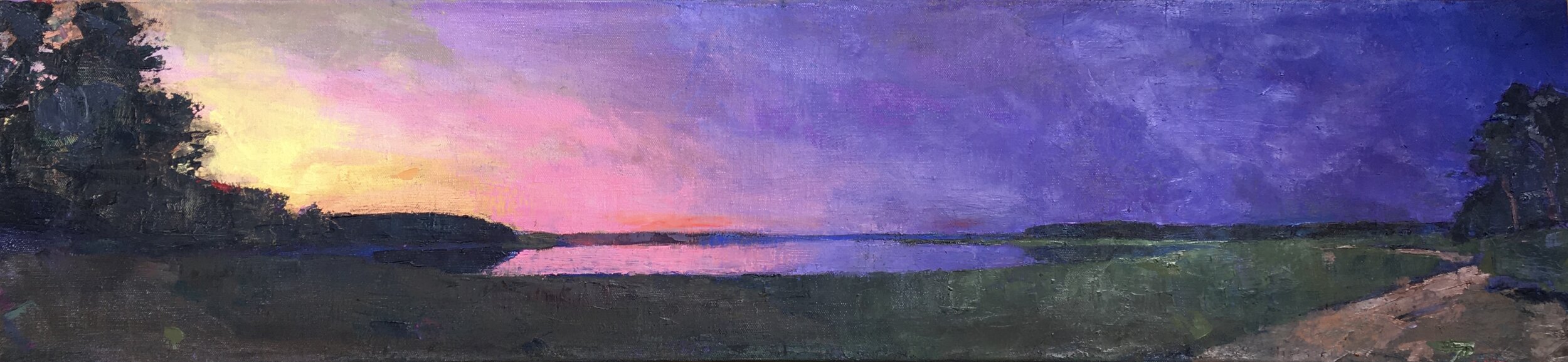 #7357 Dusk into night 12x52 Oil.jpeg