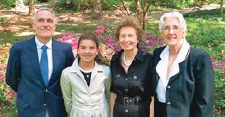 Pictured are John W. Edmonds IV, Katharine Holland Edmonds, Mrs Franklin Edmonds and Mrs John Edmonds III
