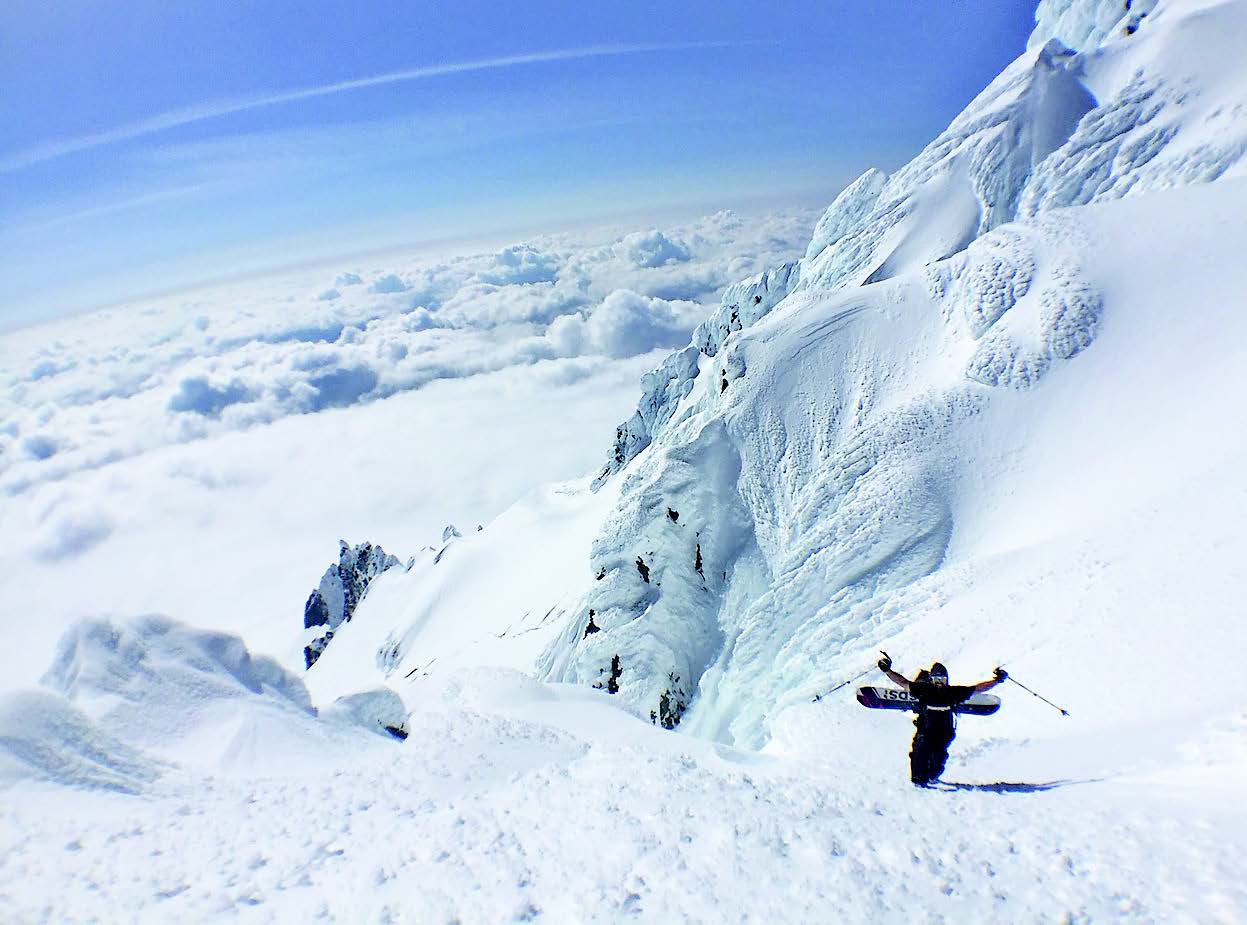 Black McCoy coming through the Pearly Gates just shy of the summit (Photo: Asit Rathod)