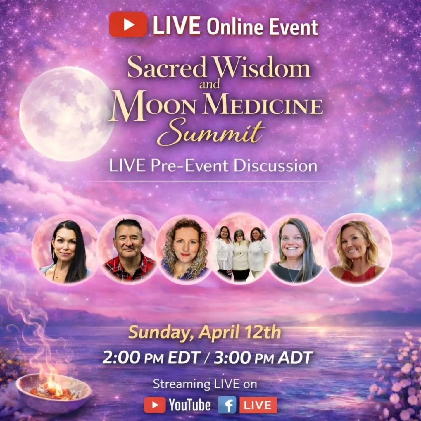✨ LIVE Pre-Event Discussion ✨
Sacred Wisdom and Moon Medicine Summit

Join us LIVE for a special group discussion as we come together ahead of this powerful gathering.

This is a chance to meet the teachers, connect with the energy of the summit, and