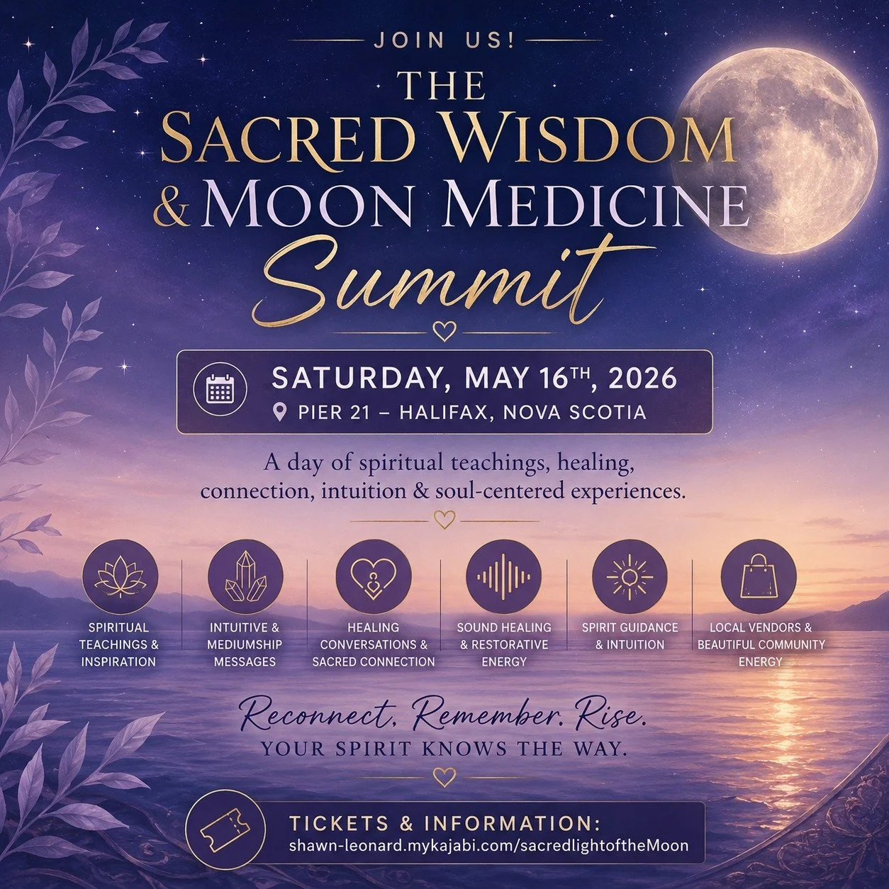✨ The Sacred Wisdom &amp; Moon Medicine Summit ✨
 IS Just a Few Days away!!!
📅 Saturday, May 16th, 2026
📍 Pier 21 &ndash; Halifax, Nova Scotia

My Tribe&hellip; this is going to be such a beautiful and powerful day together. ❤️

Join us for a full 