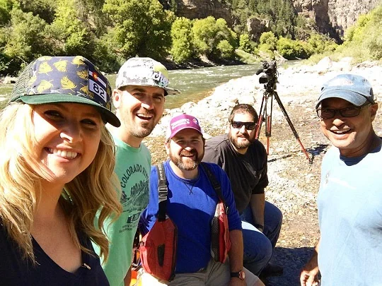 Drolet is currently hosting and producing PBS's Street Level. This picture was taken from the first episode shot in Glenwood Canyon. Stay tuned for footage!