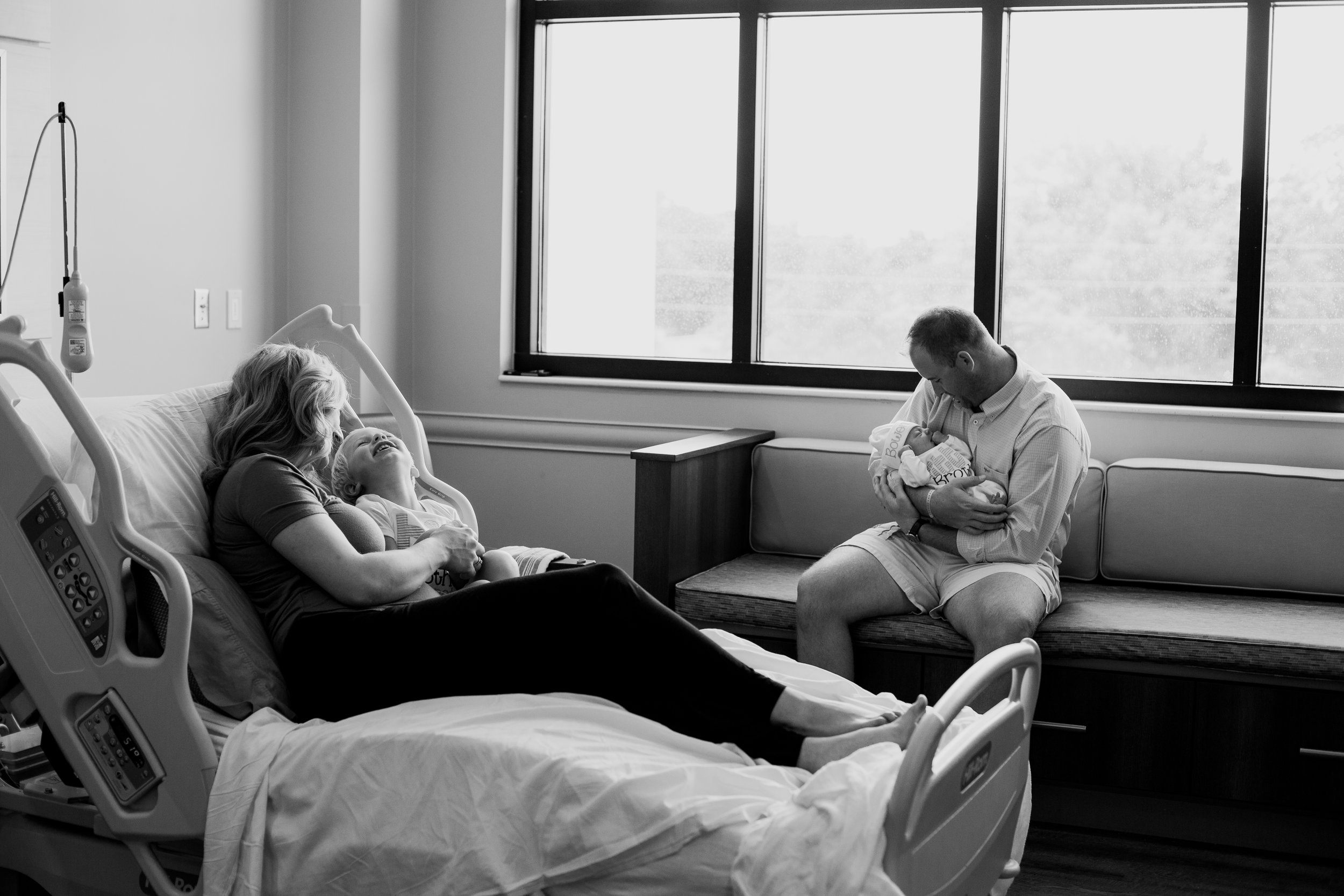 Family time with new baby at Thomas Hospital in Fairhope Alabama