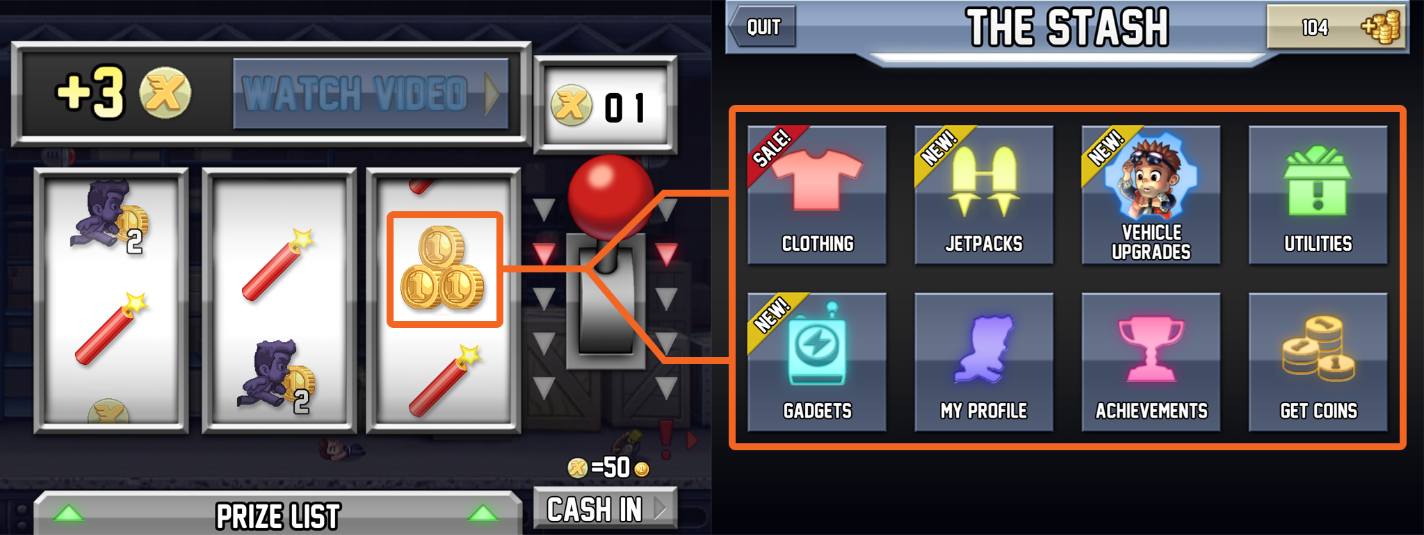 Figure 3.11 - Rewards (Jetpack Joyride) (Halfbrick Studios, 2011)