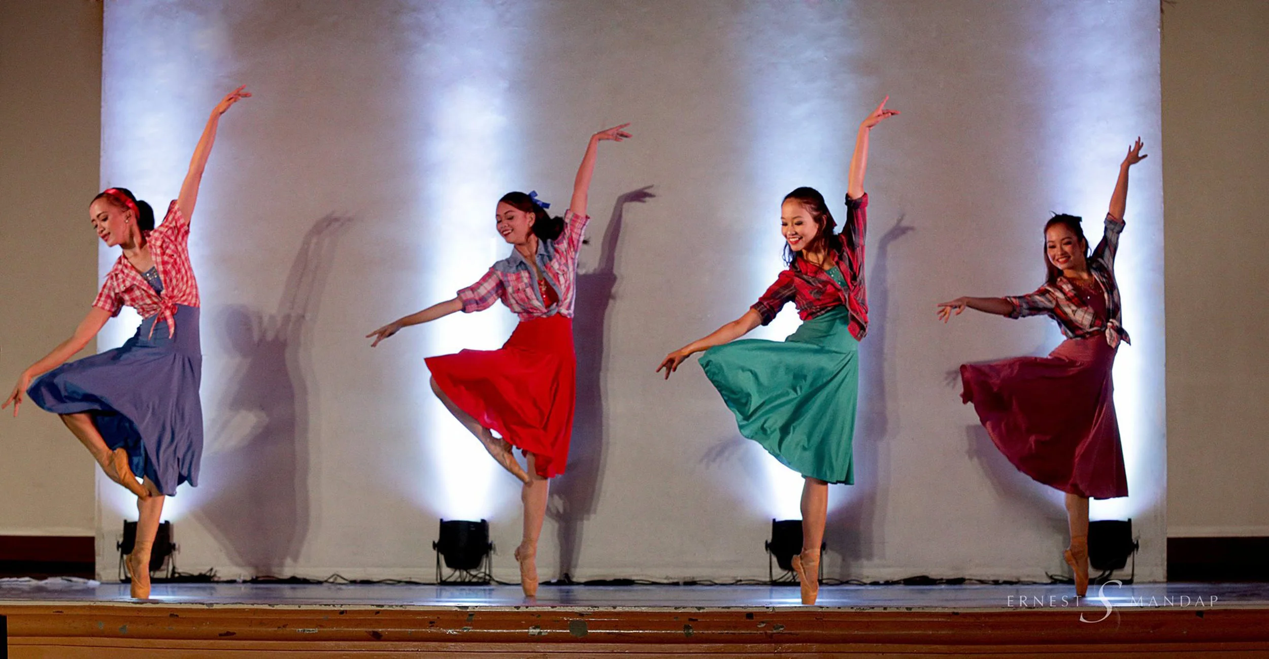 Pearl (third from left) joins fellow Ballet Manila dancers in Sayaw Pinoy , another number in Ballet & Ballads . Photo by Ernest Mandap