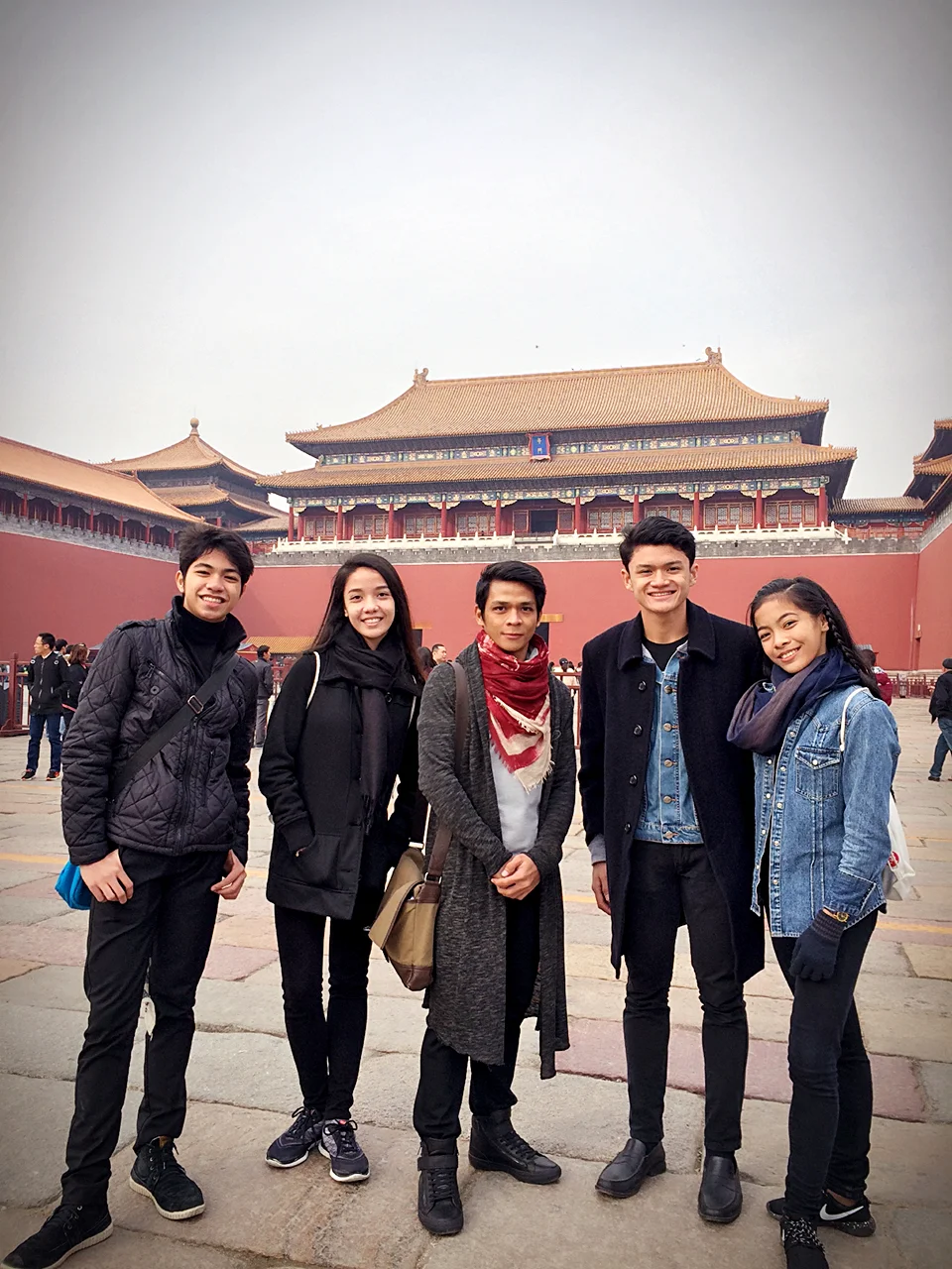 lvin Dictado, Marinette Franco, Joshua Enciso and Nicole Barroso take in the sights at the Forbidden City together with delegation head, BM principal dancer Gerardo Francisco. Photo courtesy of Gerardo Francisco