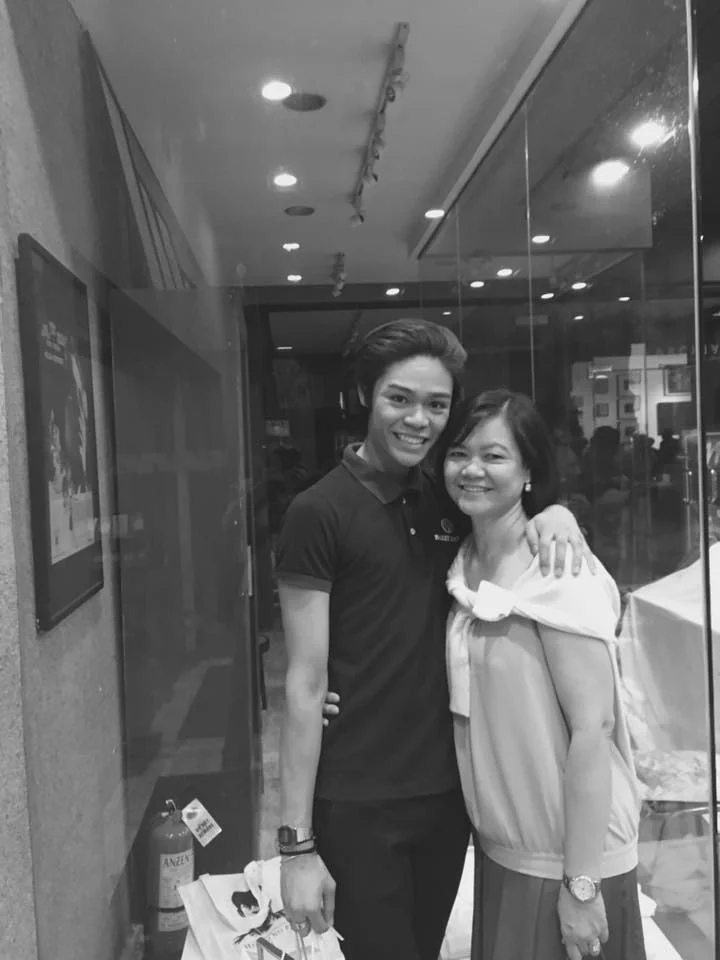 With his mom, Grace Merano, who flew all the way from Toronto to surprise him and watch him compete in CCP and perform in Cinderella with Ballet Manila. Photo from Godwin Merano’s Facebook page