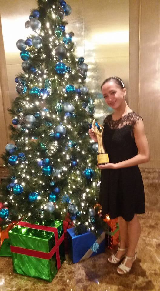 Christmas came early for Jessa who received her Aliw Award as Best Classical Dancer last November 30 during rites held at Dusit Thani Hotel. Photo courtesy of Jessa Balote