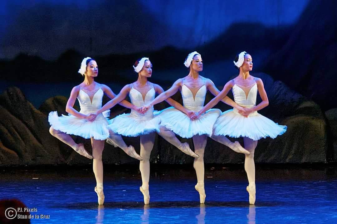 Jessa (rightmost) together with (from left) Jasmine Pia Dames, Jessica Pearl Dames and Tiffany Chiang-Janolo perform the Dance of the Cygnets from Swan Lake in last October's The Swan, The Fairy and the Princess . Photo by Stan de la Cruz