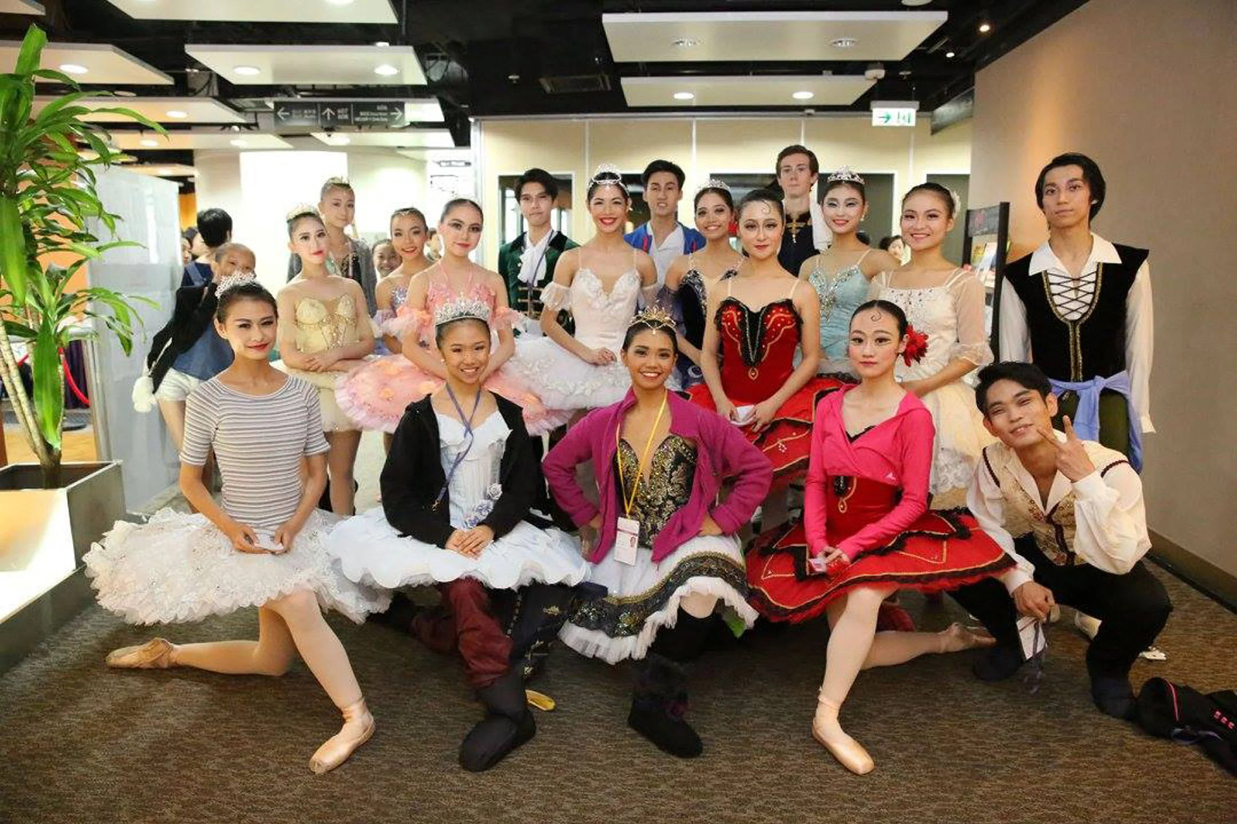 At the Asian Grand Prix in Hong Kong, Abby (front, center) poses with fellow competitors in her age category. It was her first time to join a ballet competition. Photo courtesy of AGP