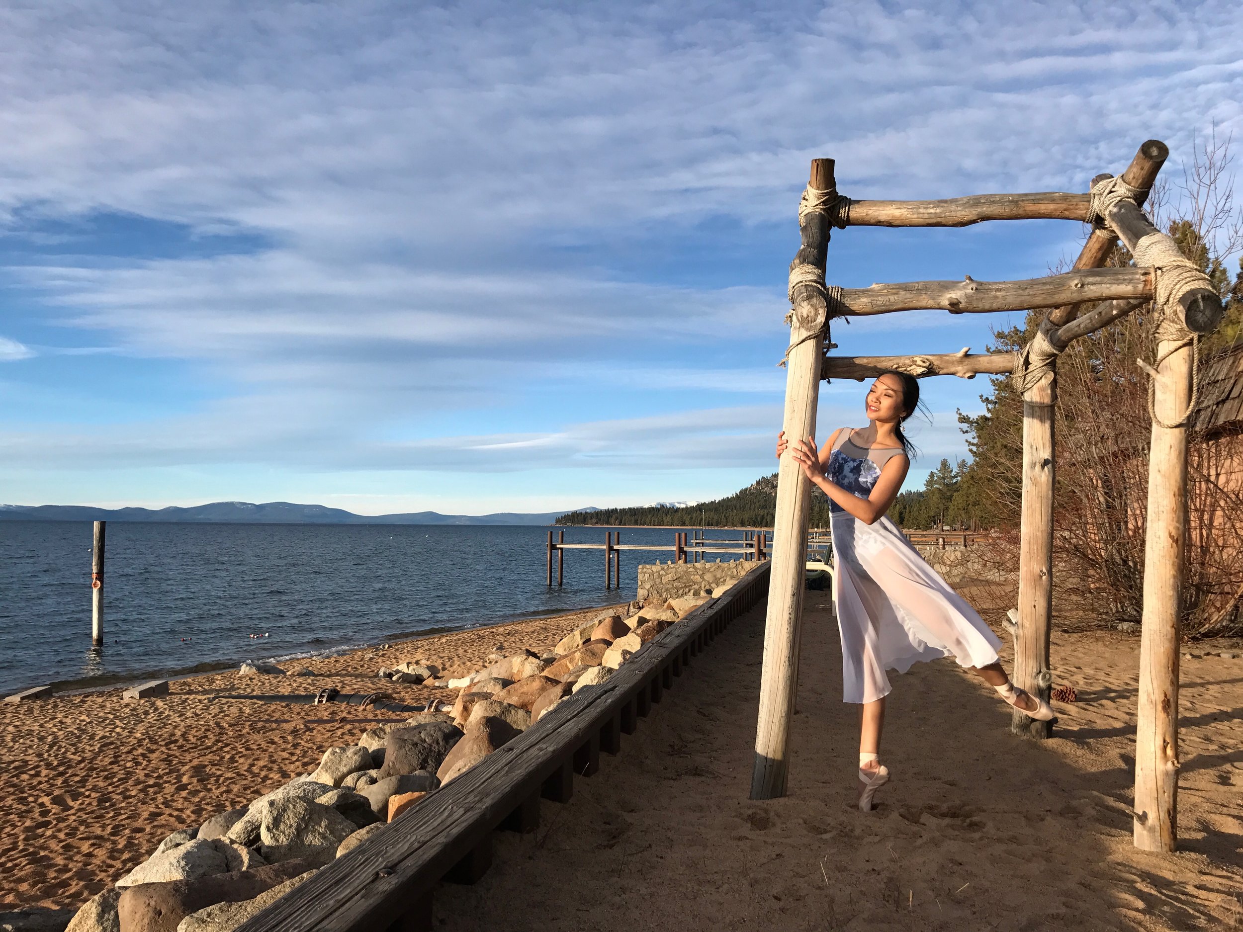 Ballet shot at beautiful Lake Tahoe Beach 
