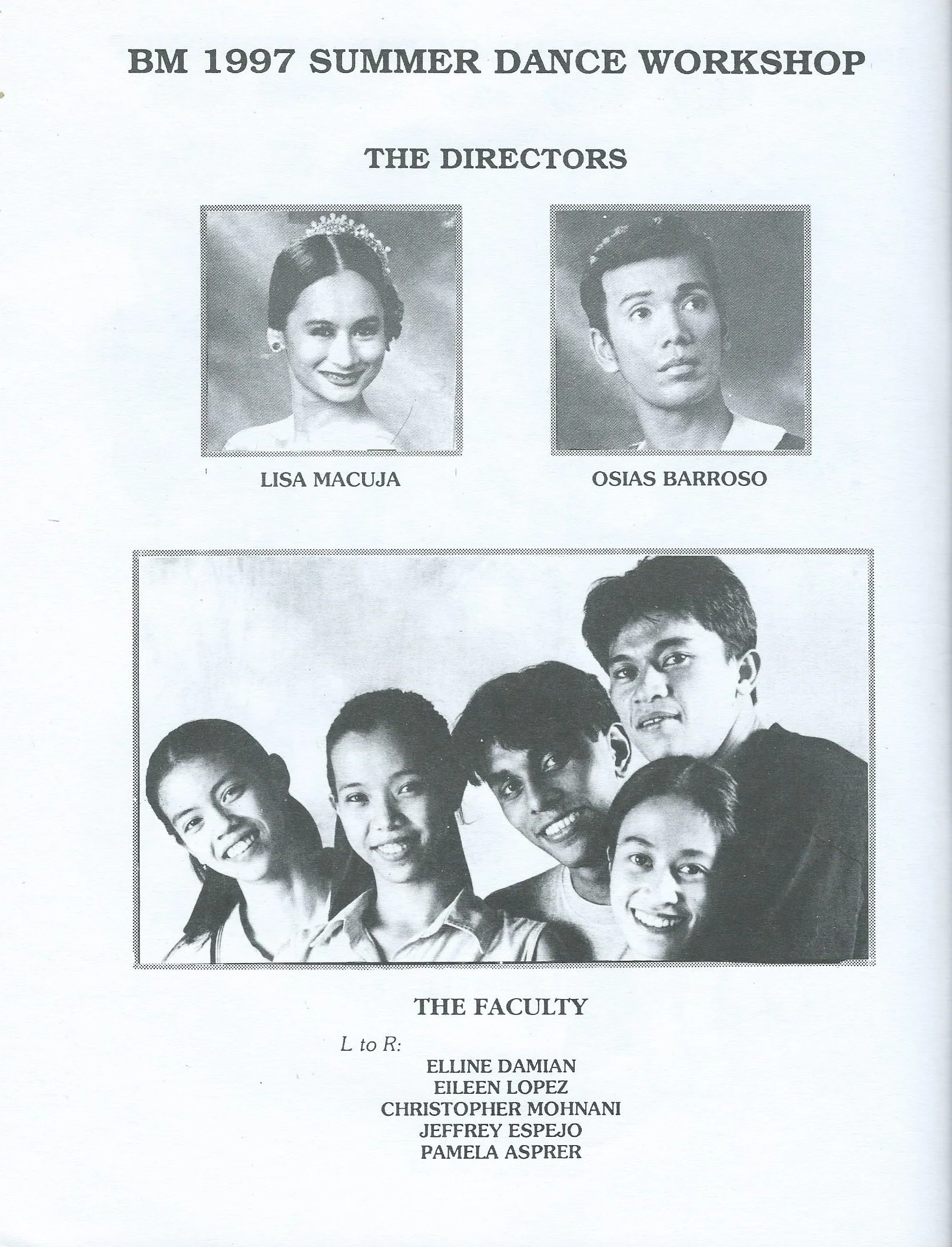 The school’s directors and faculty when it officially opened in 1997. Photo courtesy of the Ballet Manila Archives