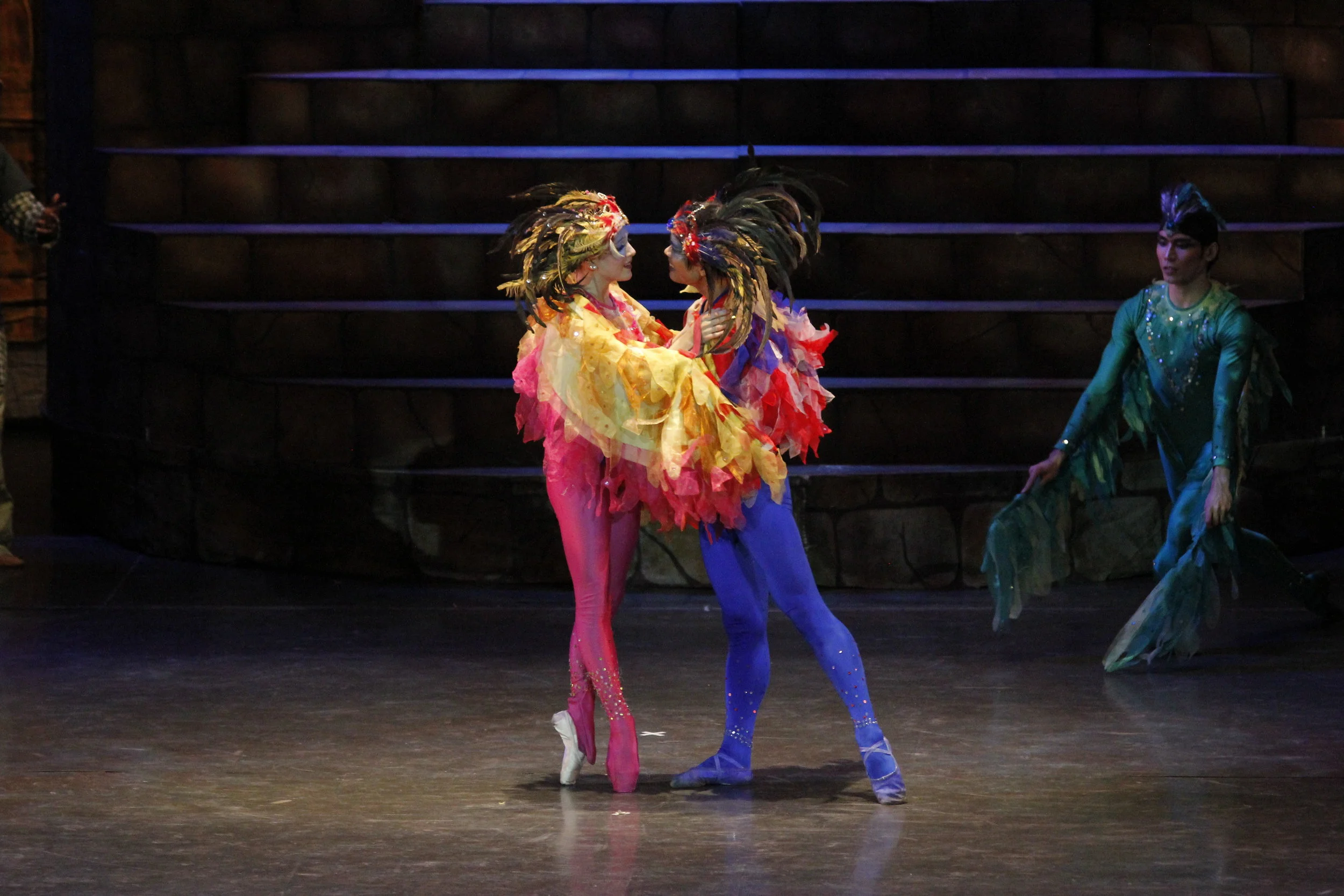 The princess (Katherine Barkman) chooses to transform into a bird to be with her beloved.