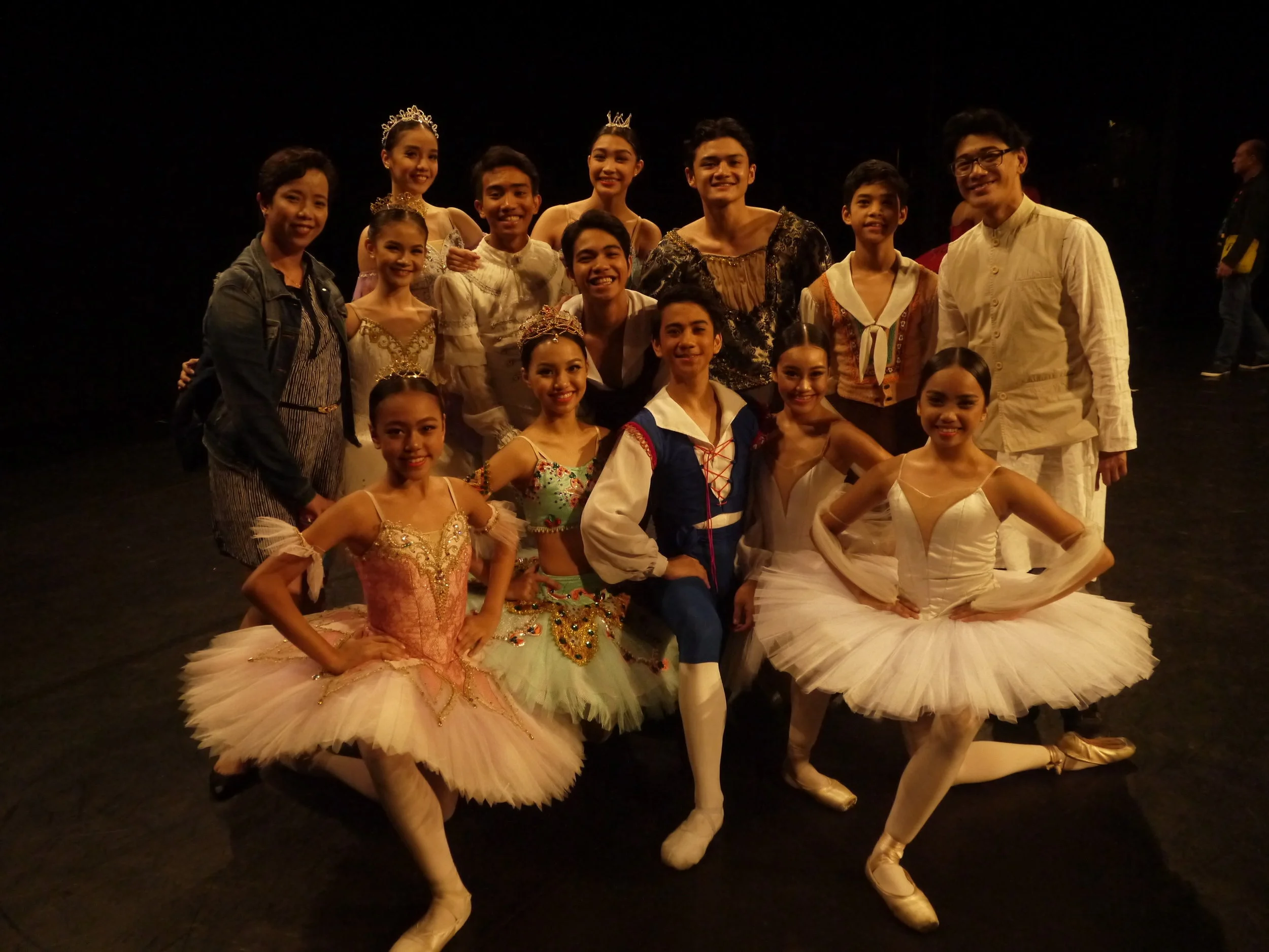 Team Ballet Manila with co-artistic director Osias Barroso and ballet mistress Eileen Lopez at the send-off concert for Asian Grand Prix participants held August 5 at Star Theater. Photo by Giselle P. Kasilag