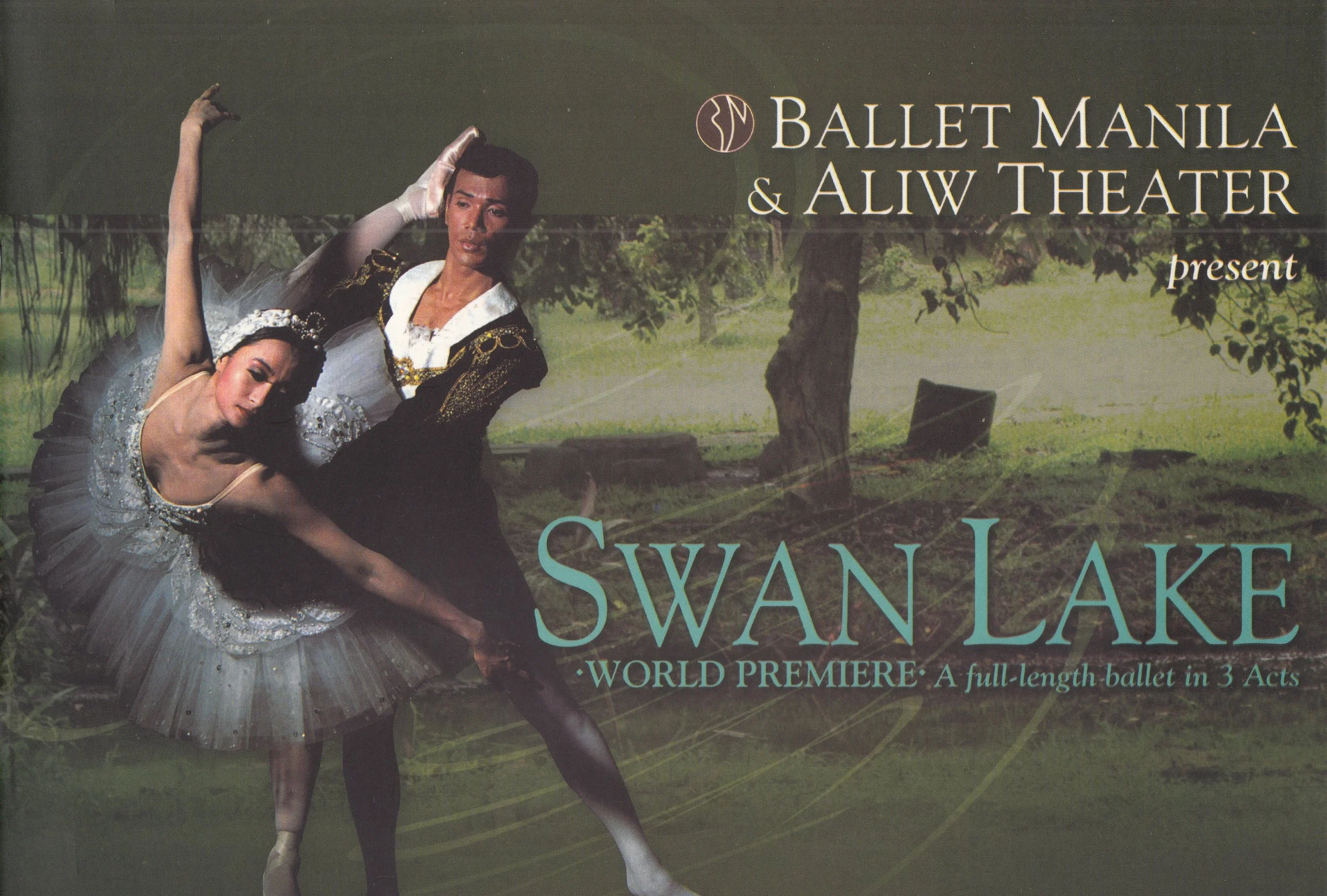 In 2003, Lisa Macuja-Elizalde and Osias Barroso headlined Swan Lake featuring, for the first time, an all-Filipino cast. Souvenir program from the Ballet Manila Archives collection