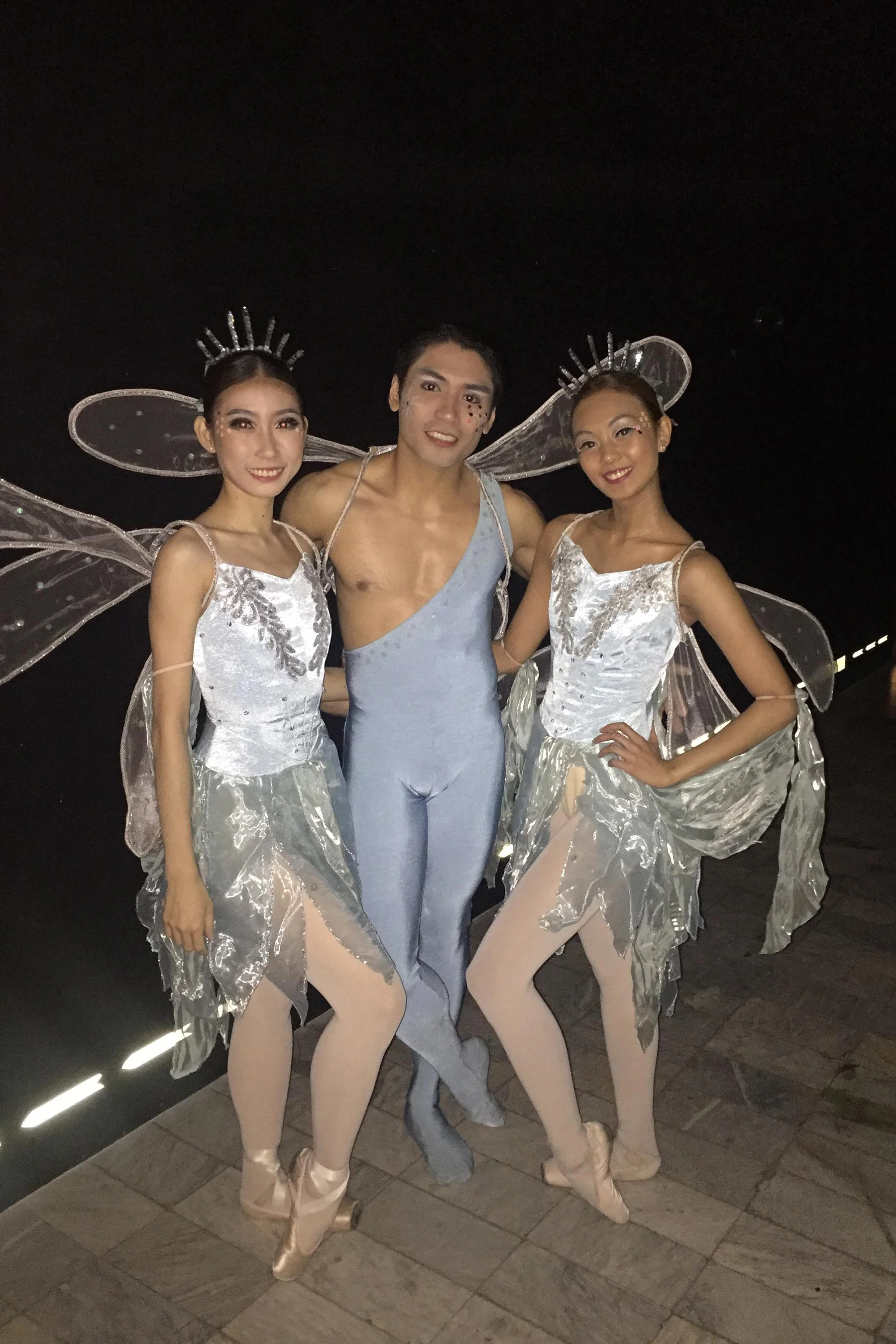 Henriette Garcia (rightmost, with Violet Hong and Romeo Peralta) is doing Christmas shows with Ballet Manila this year.