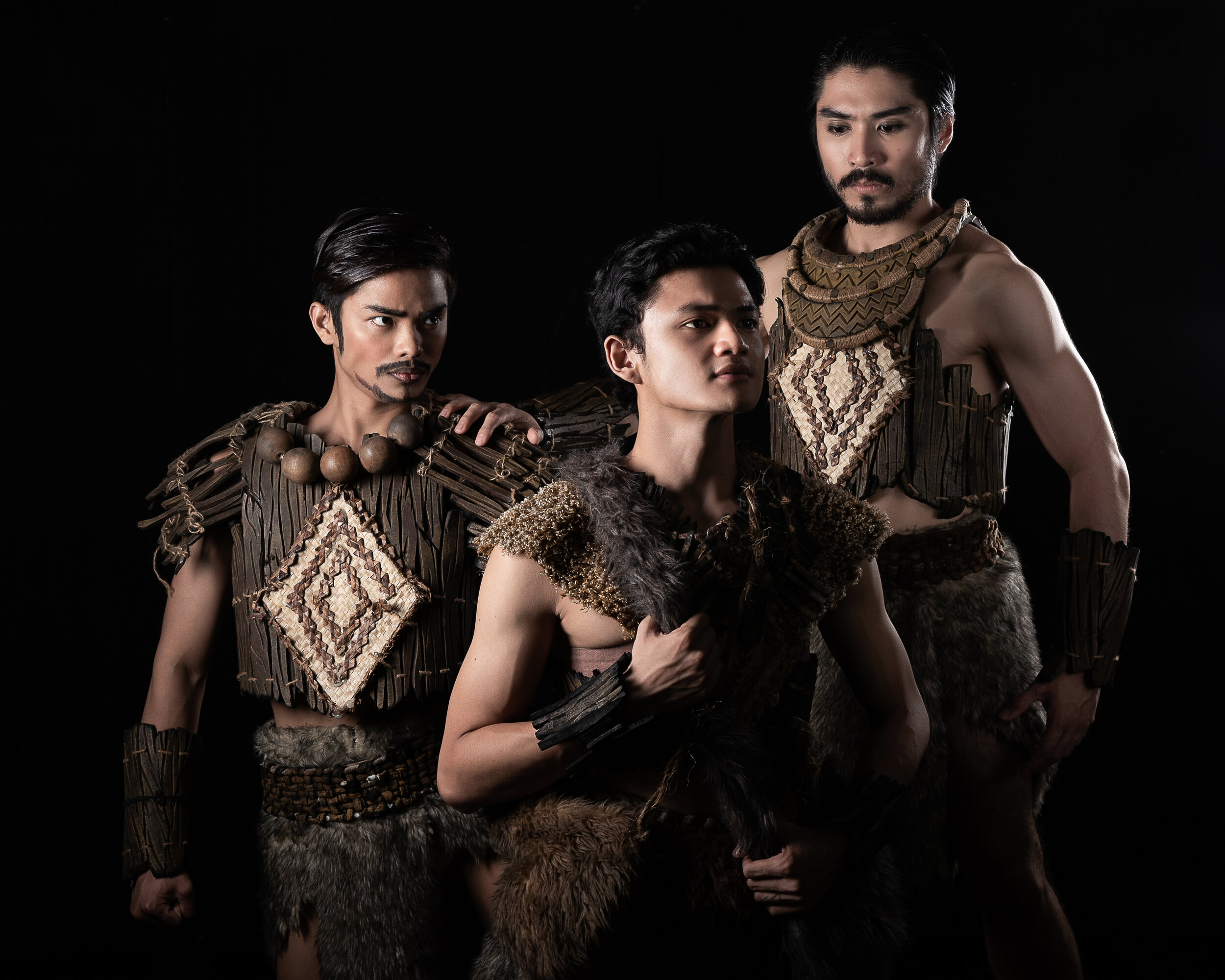  Prinsipe Juan (Joshua Enciso, foreground) is able to turn his brothers back from stone to human but they are envious that he has succeeded in the quest for the Adarna. Photo courtesy of MarBi Photography and Project Art, Inc. 