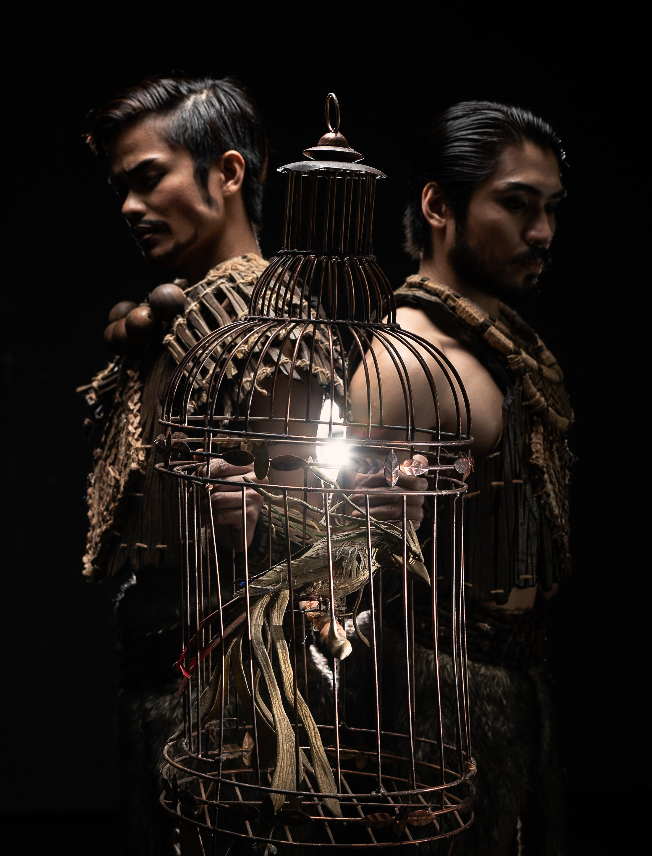  Diego and Pedro secure the Adarna and head home, leaving their brother behind. But the bird remains silent before the king. Photo courtesy of MarBi Photography and Project Art, Inc. 