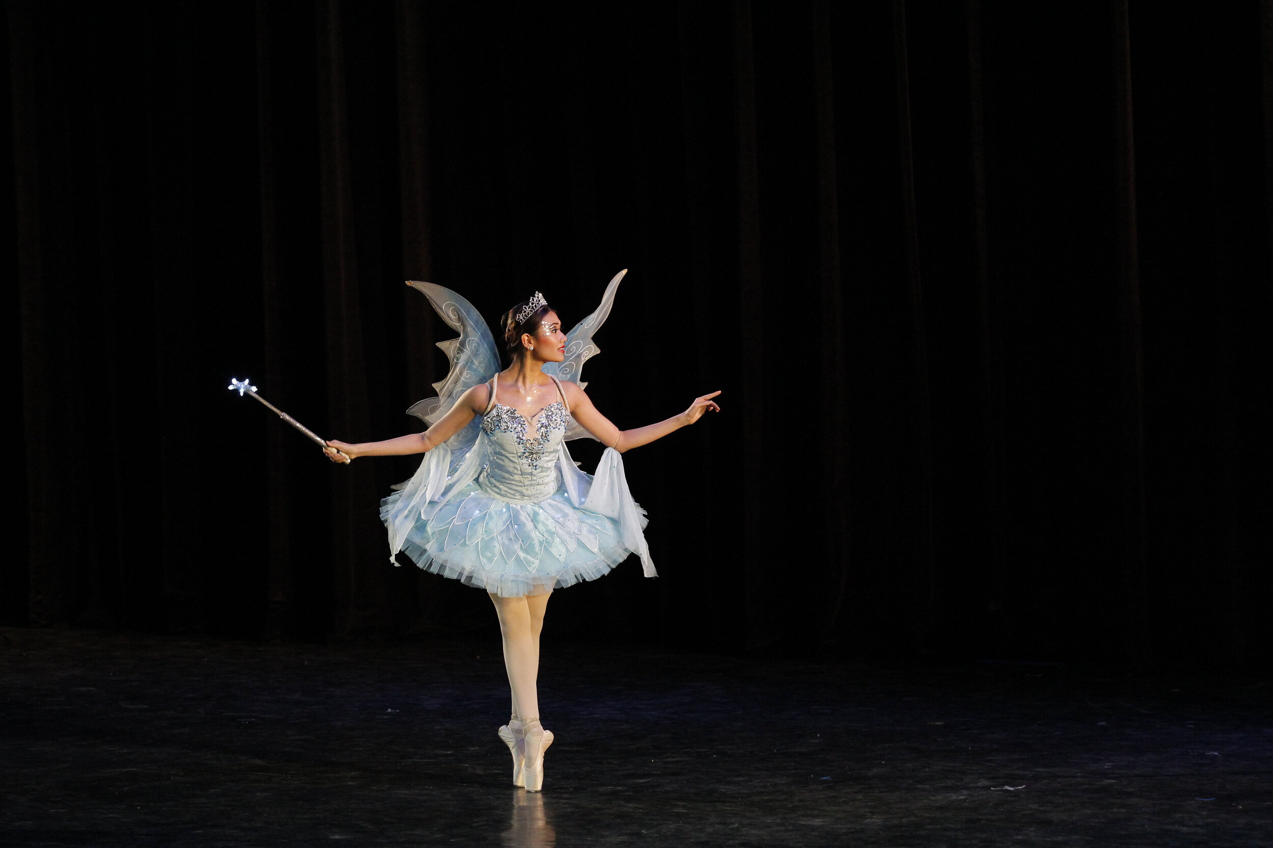    A powder blue tutu – with wings to match! – provides that whimsical touch when Abigail Oliveiro dances as the Blue Fairy in Osias Barroso’s  Pinocchio , 2015. Photo by Ocs Alvarez   