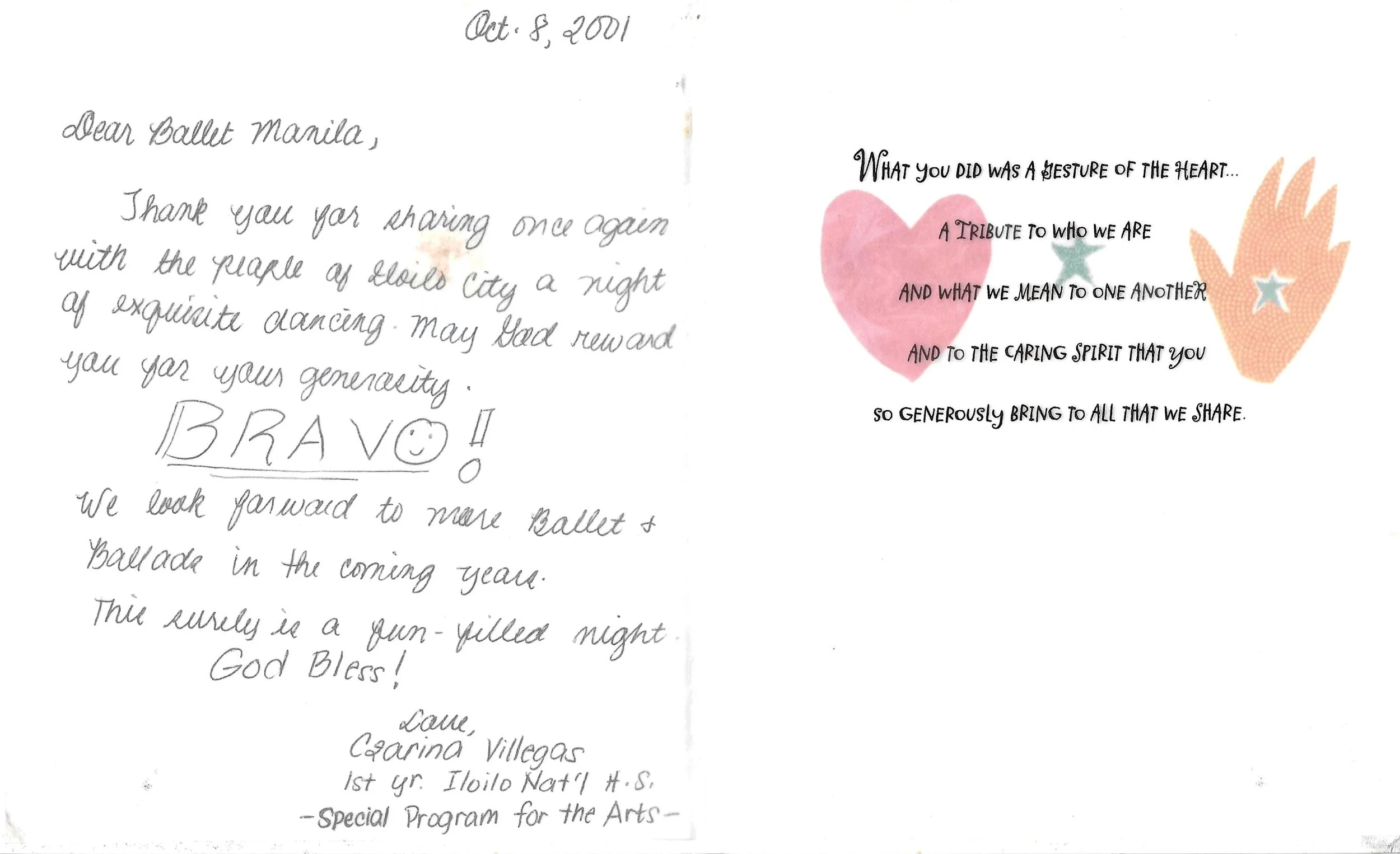 From the Mailbox: A ballet fan says a heartfelt thank you