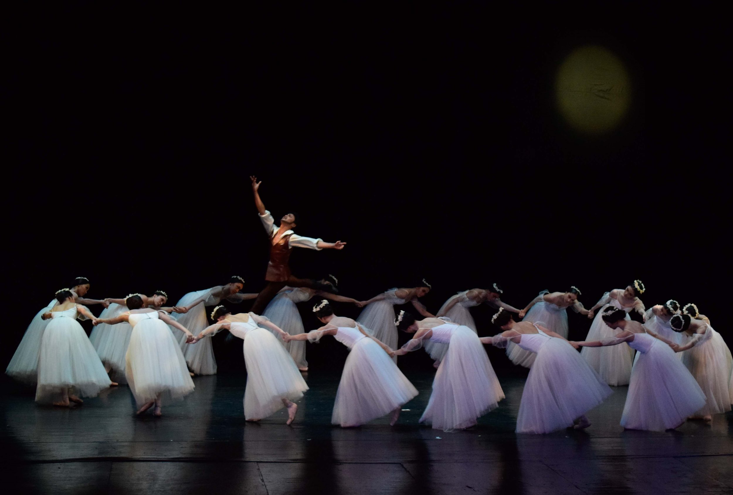    In  Giselle  (2019), Hilarion (Joshua Enciso) goes to Giselle’s grave to mourn her, but, having wandered into the territory of the wilis, he faces a severe consequence. The merciless Myrtha, queen of the wilis, exacts revenge on the trespasser and