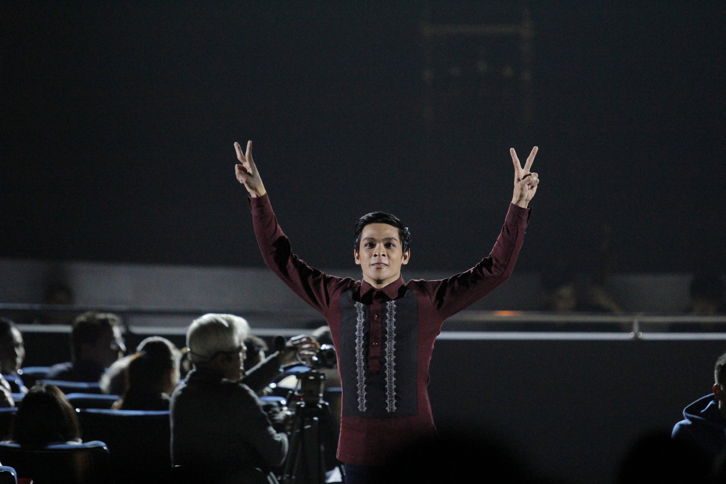    Gerardo Francisco makes a grand entrance, flashing the “V’ sign for victory and coming from the audience, as his character – the wily politician Ferdinand – reappears in Act 2 of Martin Lawrance’s  Rebel  (2016). Just like all the costumes feature