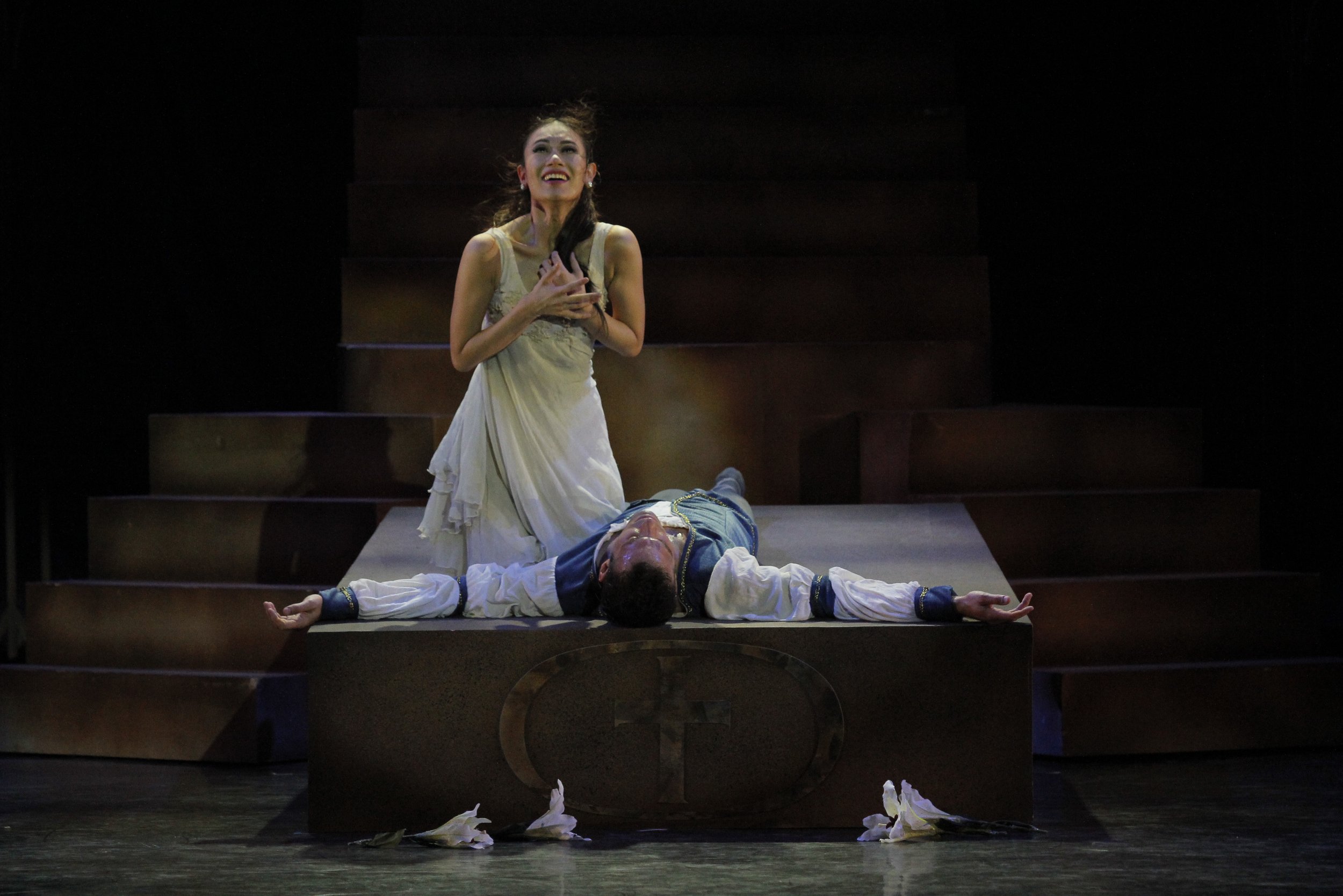    This is thy sheath; there rest, and let me die.      Juliet (Act 5, Scene 3)      &nbsp;      Abigail Oliveiro and Brian Williamson (2015)      Photo by Ocs Alvarez   