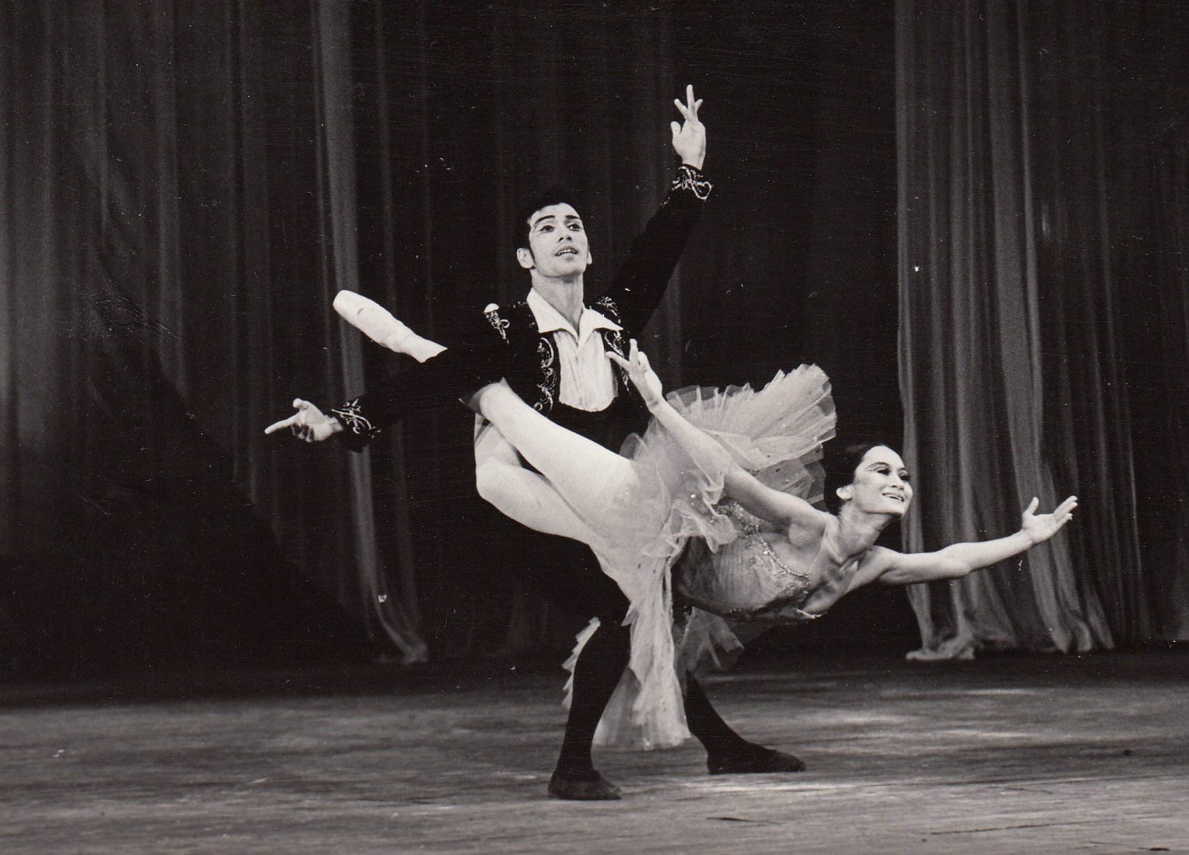    Doing the famous fish dive with Osias Barroso on one of several performance tours in Russia, 1990s. “My best portrayal of Kitri was in Krasnoyarsk, Russia in 1990, with Osias Barroso as Basilio. I was dancing with a partner I was so used to dancin