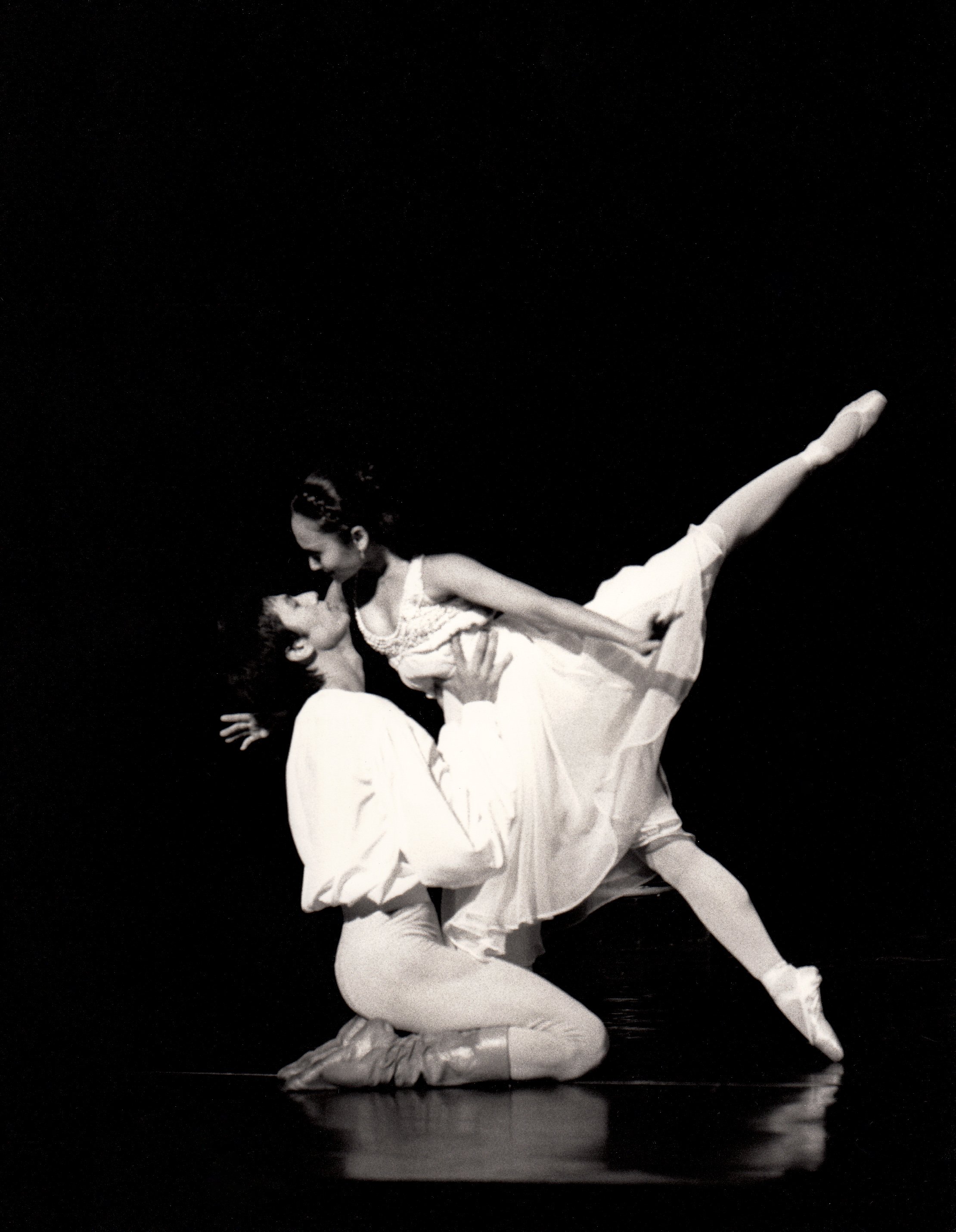    Intimate scene with Ou Lu,  Romeo and Juliet  tour with the Royal New Zealand Ballet, 1988. “I was so young and inexperienced that I specifically remember a moment in our rehearsal when choreographer Malcholm Burns had to explain how I need to tur