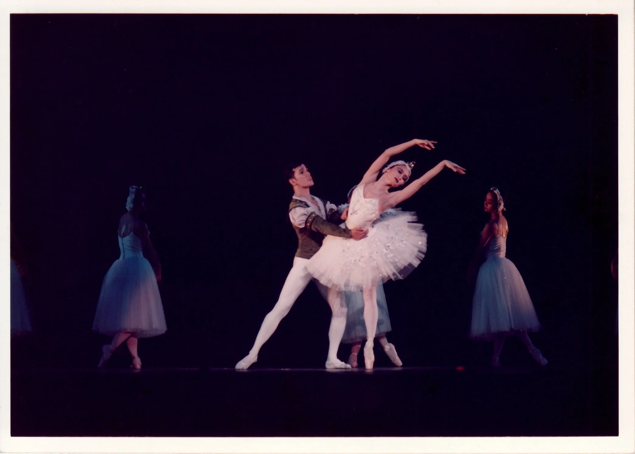    With Osias Barroso as my Prince Siegfried in Philippine Ballet Theater, 1994. “There is always a point when, while doing a quick change from my black tutu back to the white tutu, that I feel complete relief and – for the first time in the course o