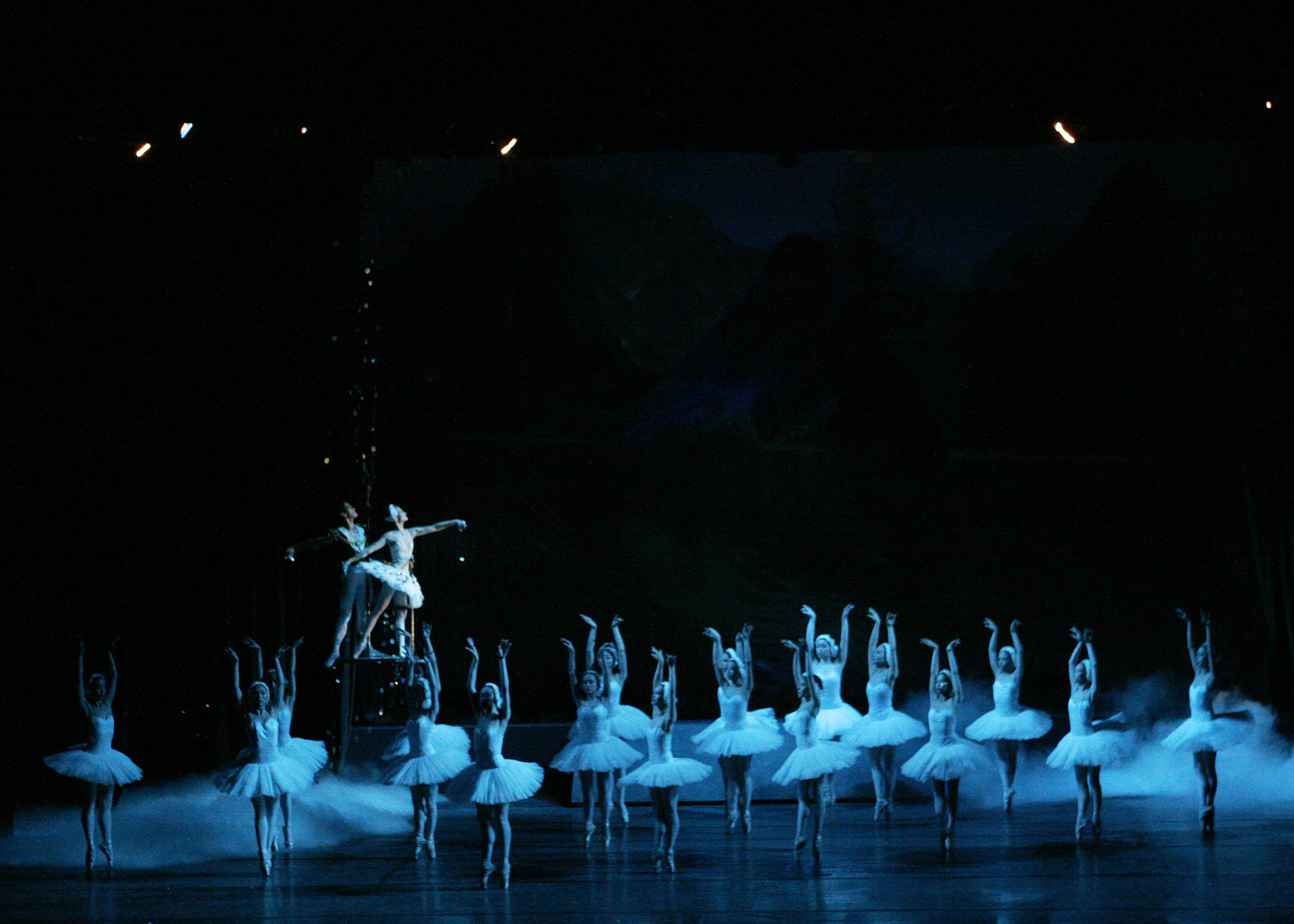    “Flying off” to the afterlife with Rudy De Dios as Siegfried in Ballet Manila’s  Swan Lake , 2007. “Few people realize that there are two versions of Swan Lake: one which ends with the tragic suicide of the lovelorn couple hoping to find redemptio