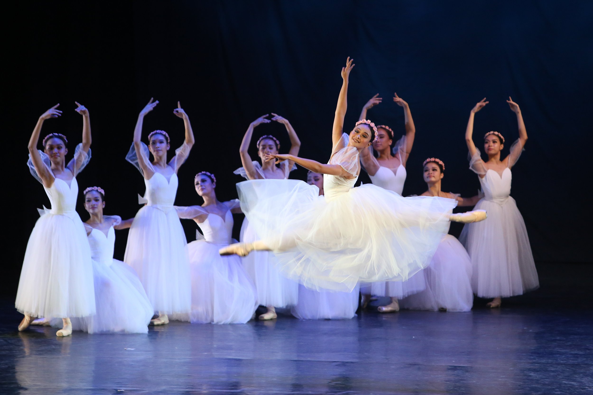    Ballerinas led by Rissa May Camaclang wear crowns of delicate roses on their head, adding to the ethereal feel of  Les Sylphides  (2019). Also known as  Chopiniana , the white ballet about a poet’s search for inspiration in the forest was staged a