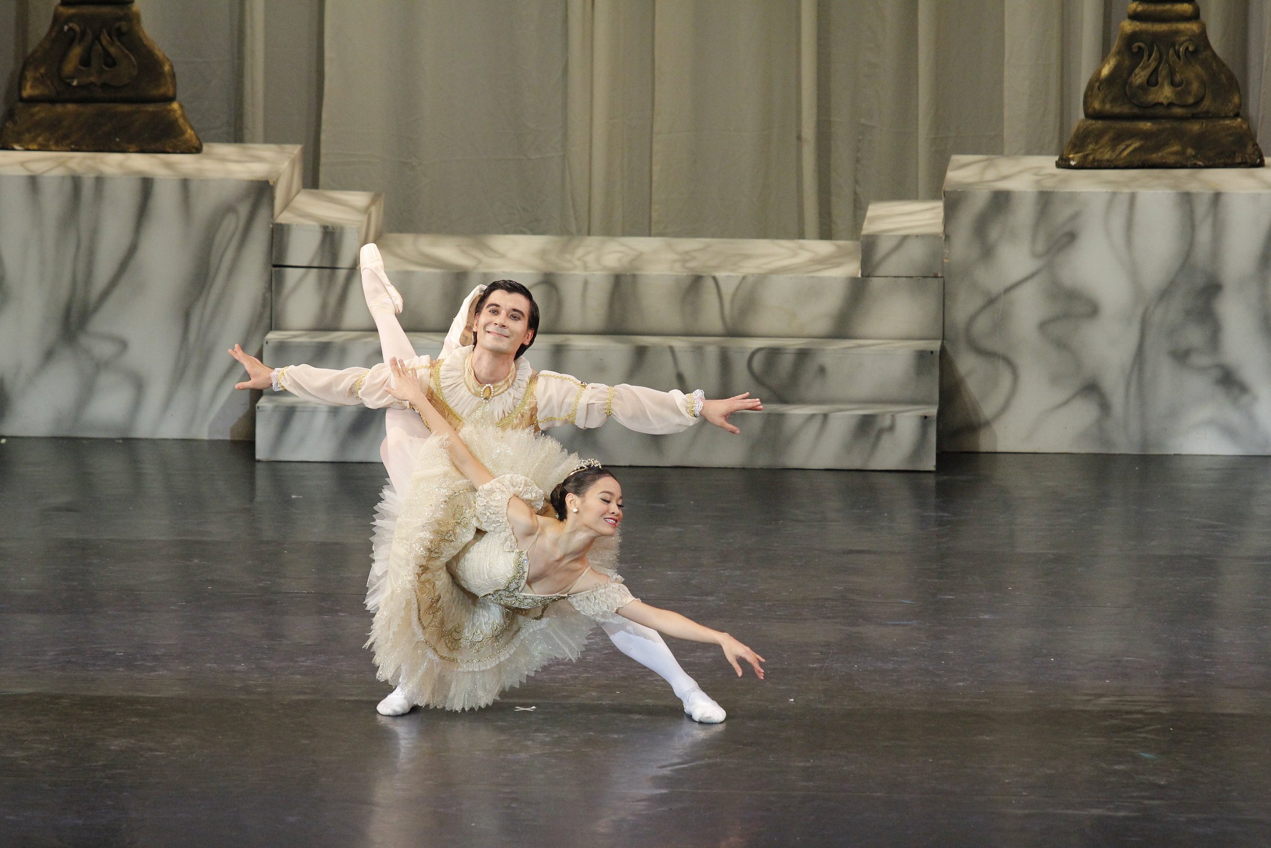    Mikhail Martinyuk and Dawna Reign Mangahas make a perfect pair as Prince Desiré and Princess Aurora in  The Swan, the Fairy and the Princess  (2016). Dancing as the leads in excerpts of T he Sleeping Beauty  in the all-Tchaikovsky production, the 